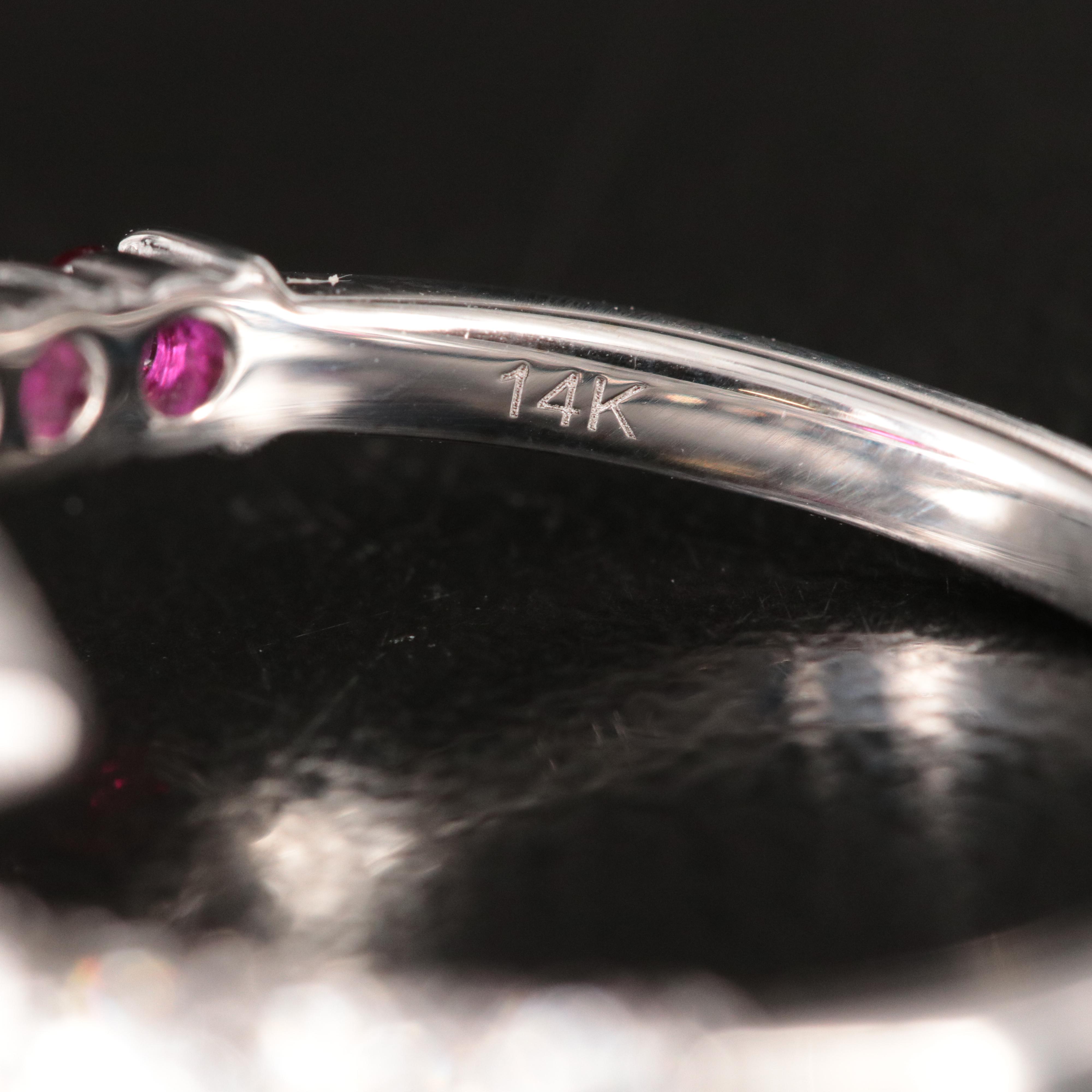 14K Lab Grown Diamond and Ruby Bypass Ring