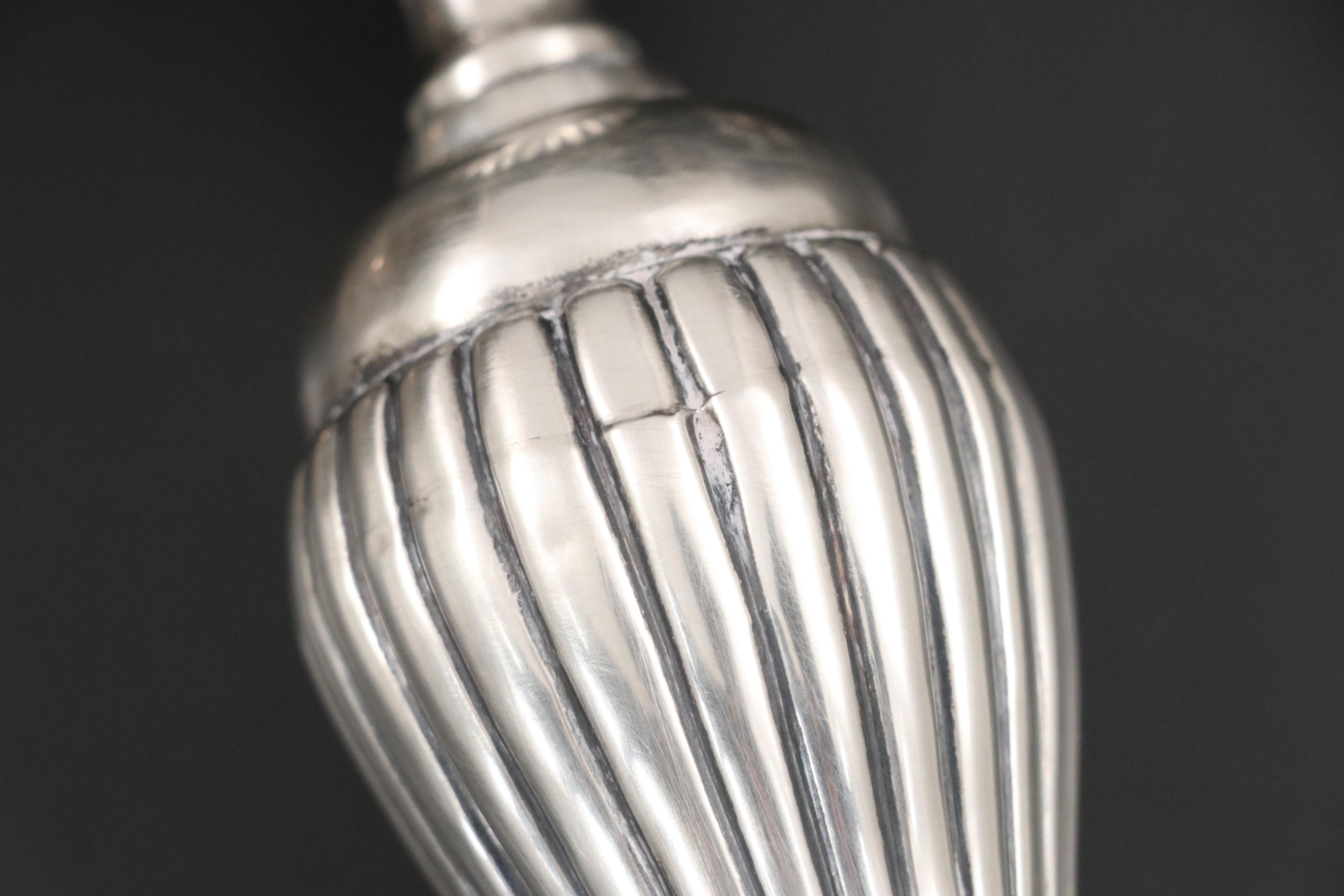 Portuguese Titulo 916 Silver Candelabra with Silver Plate Tray