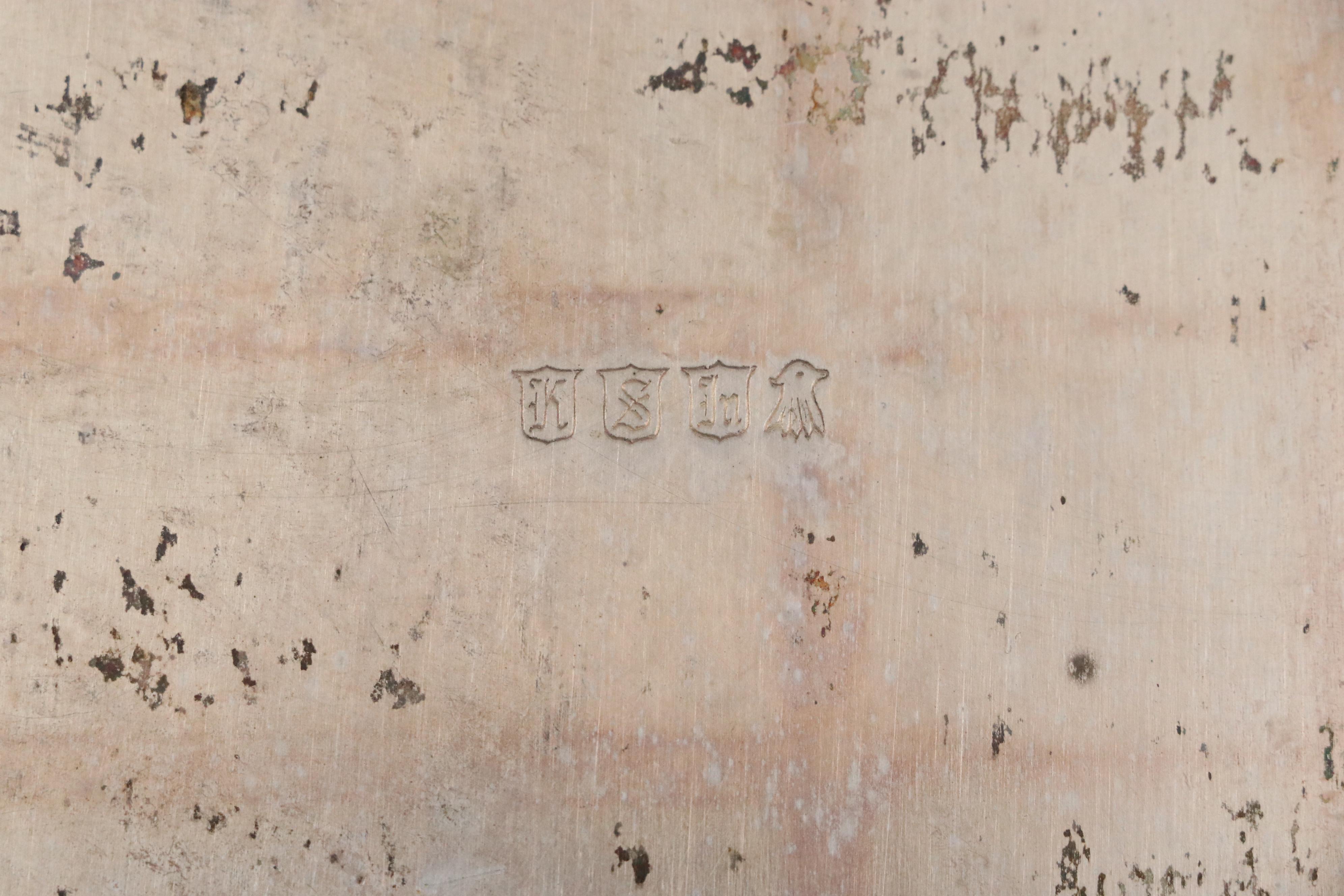 Portuguese Titulo 916 Silver Candelabra with Silver Plate Tray