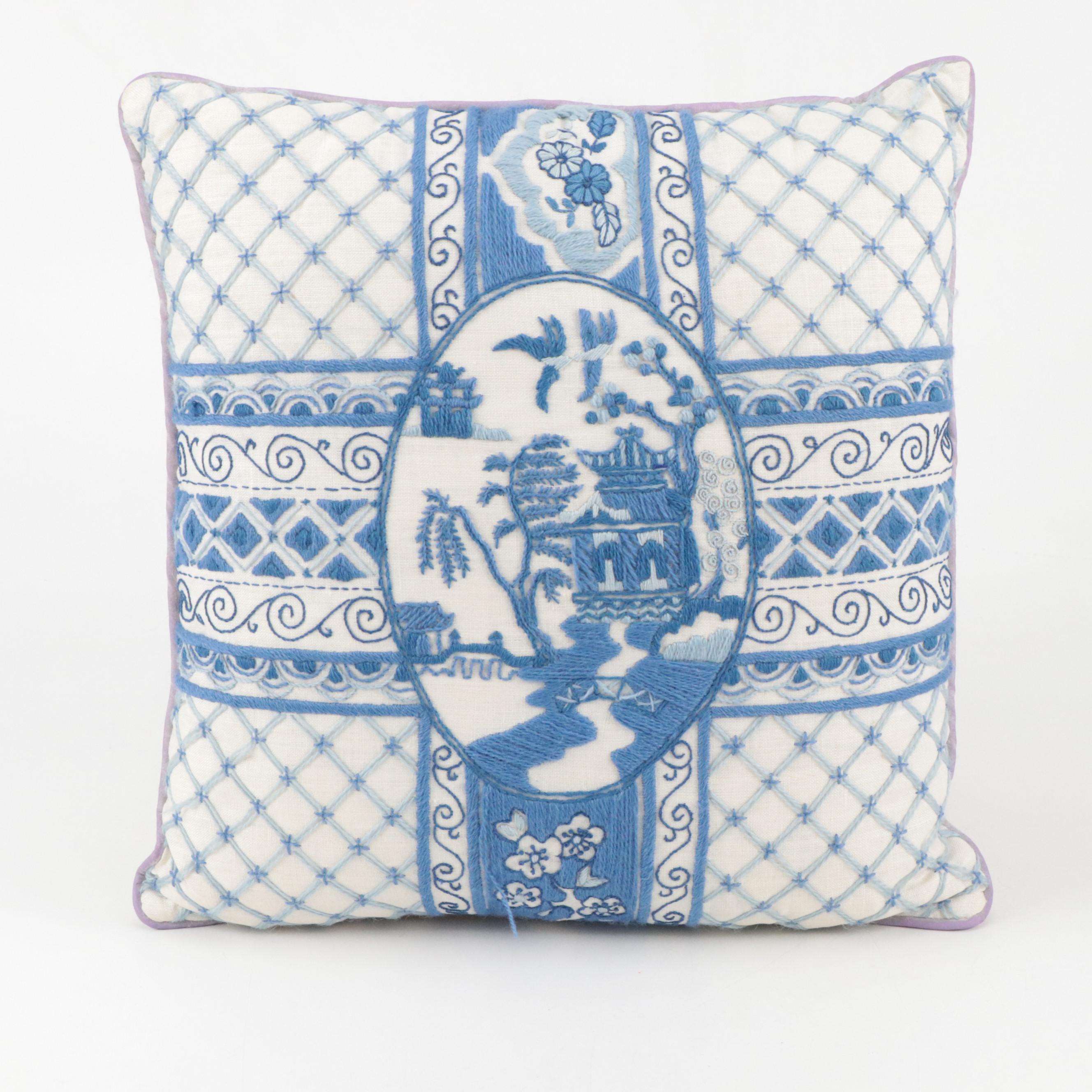 Timothy Weber Ceramic Vase with Bucilla Needlepoint Accent Pillow and More