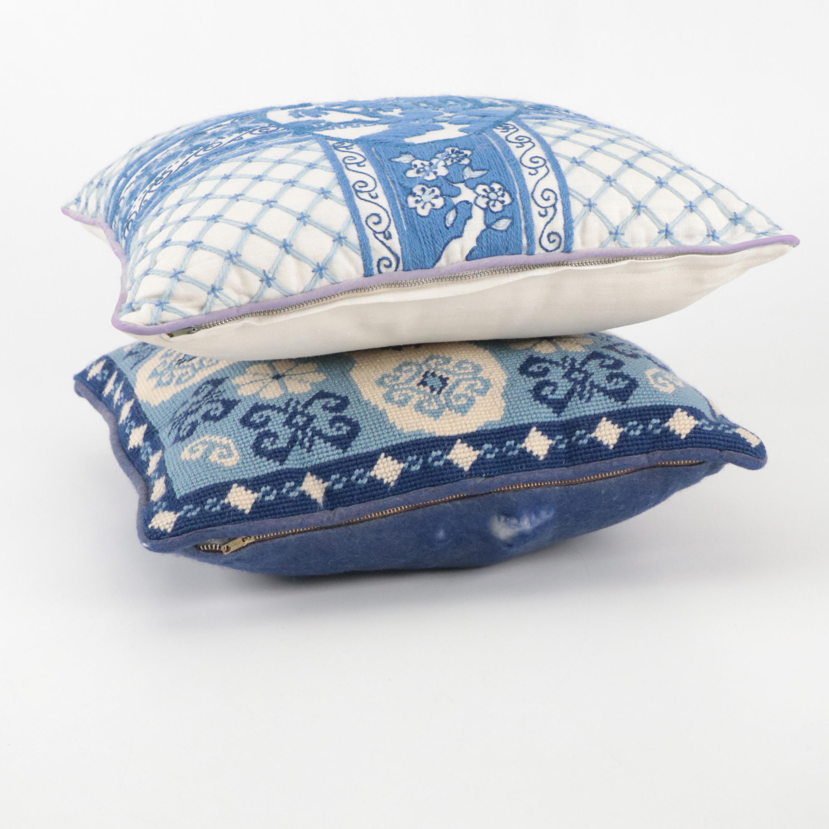 Timothy Weber Ceramic Vase with Bucilla Needlepoint Accent Pillow and More