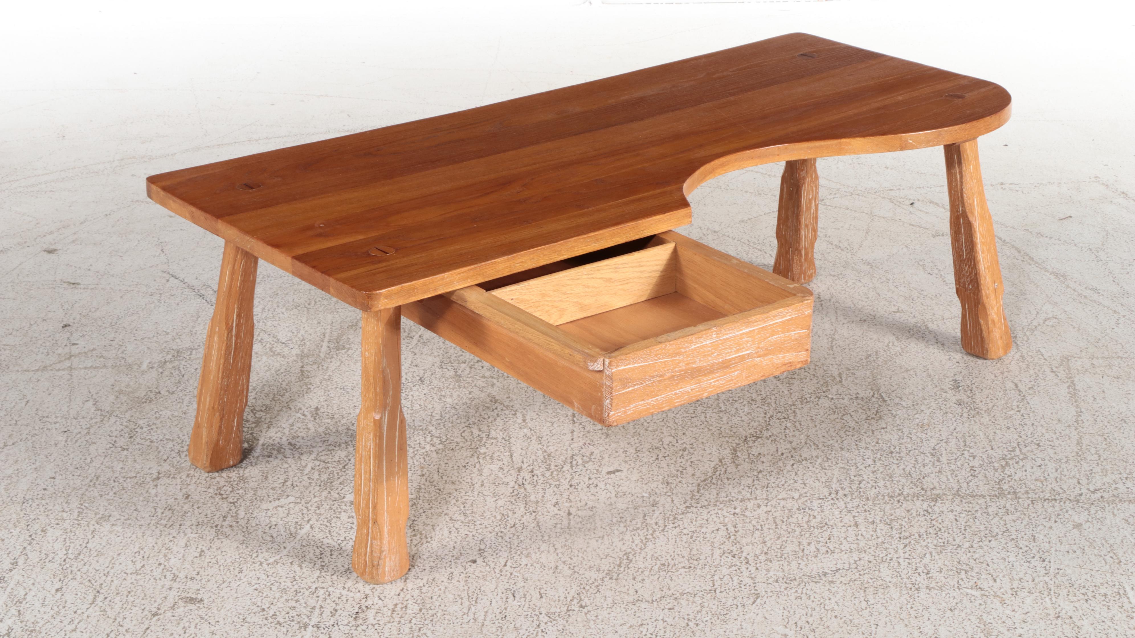 A. Brandt Company "Ranch Oak" Cobbler's-Bench-Form Coffee Table