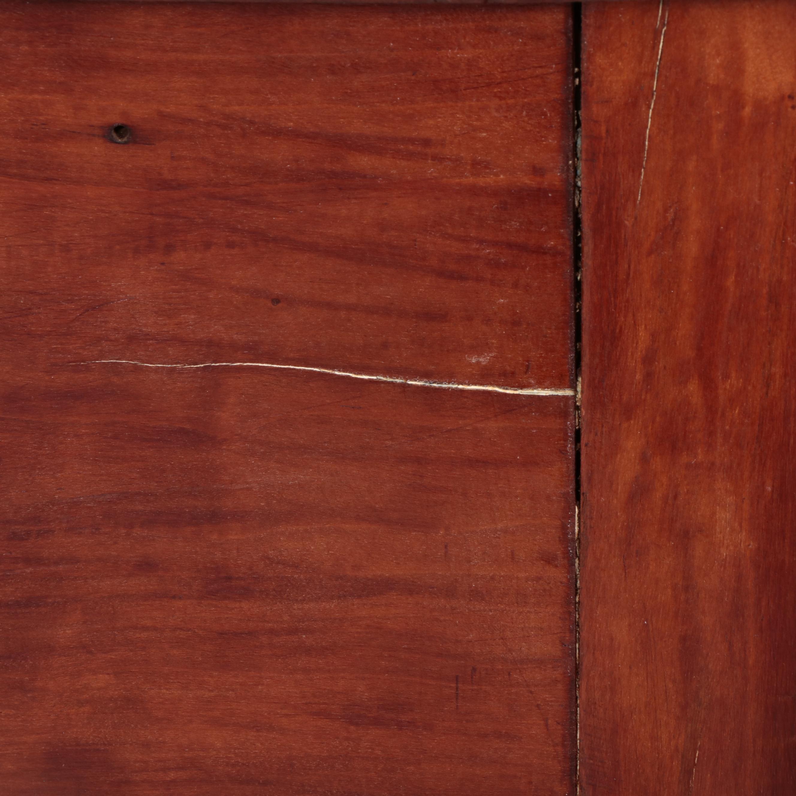 American Primitive Cherrywood and Mahogany Drop-Leaf Side Table, 19th Century