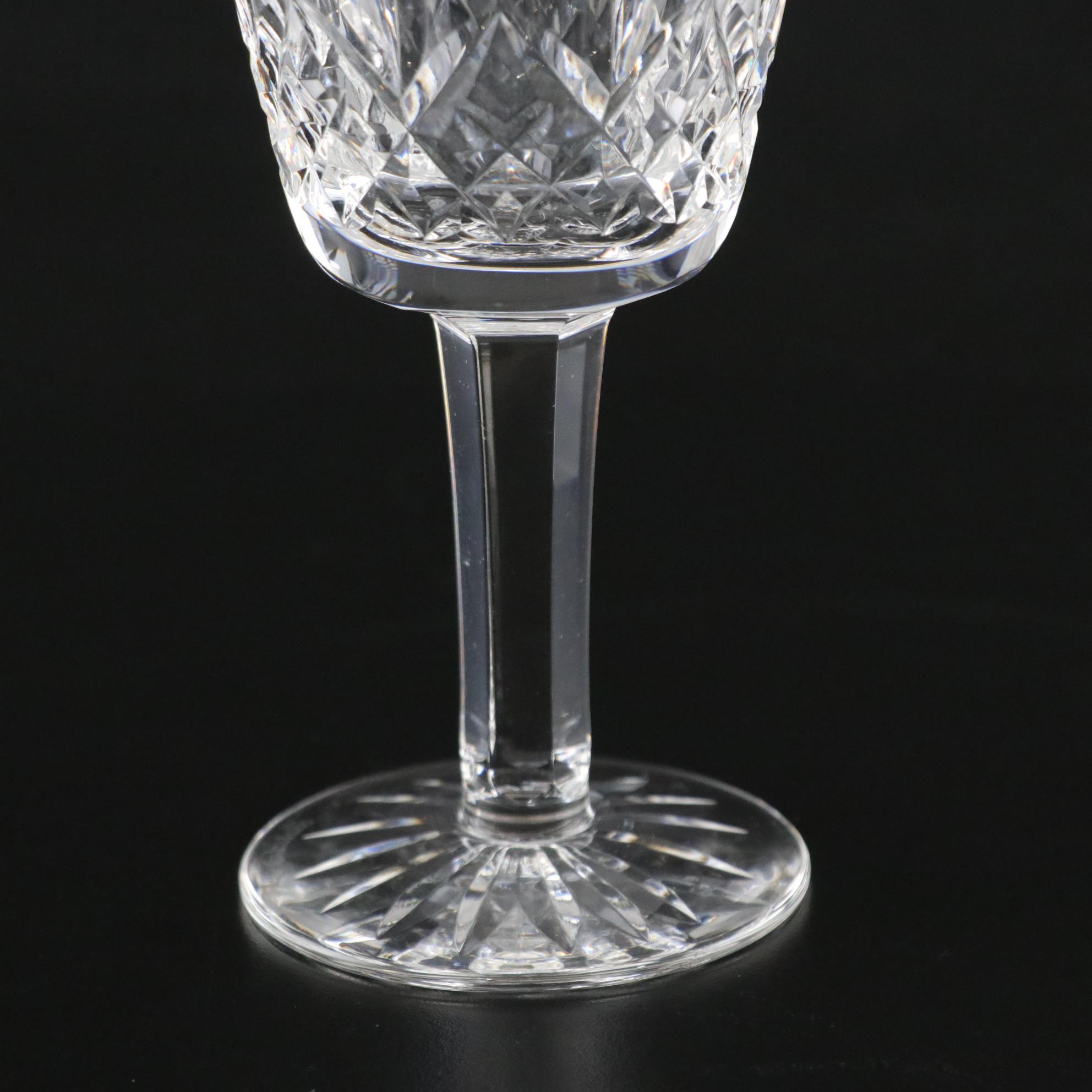 Waterford "Lismore" Crystal Claret Wine Glasses, Set of Seven