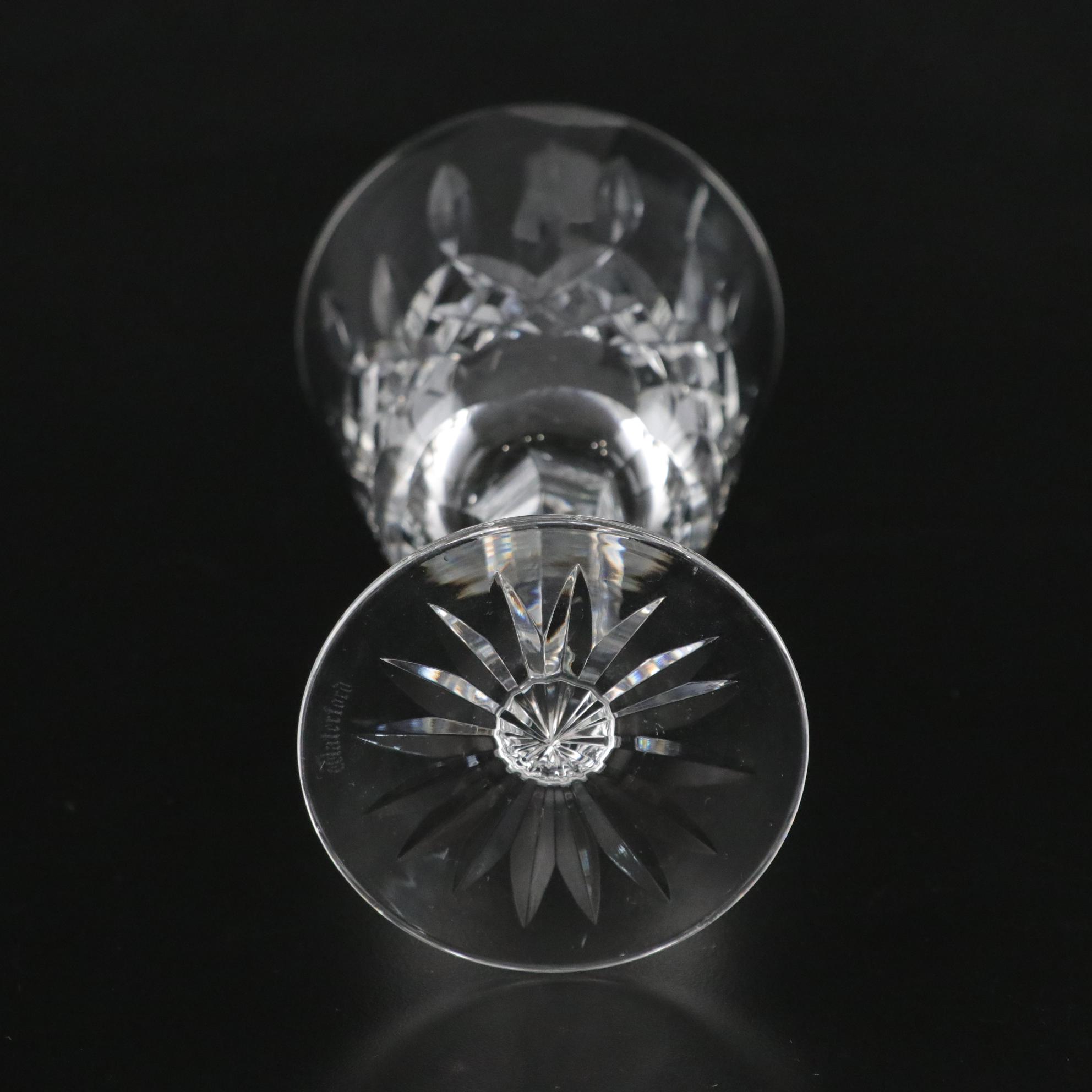 Waterford "Lismore" Crystal Claret Wine Glasses, Set of Seven