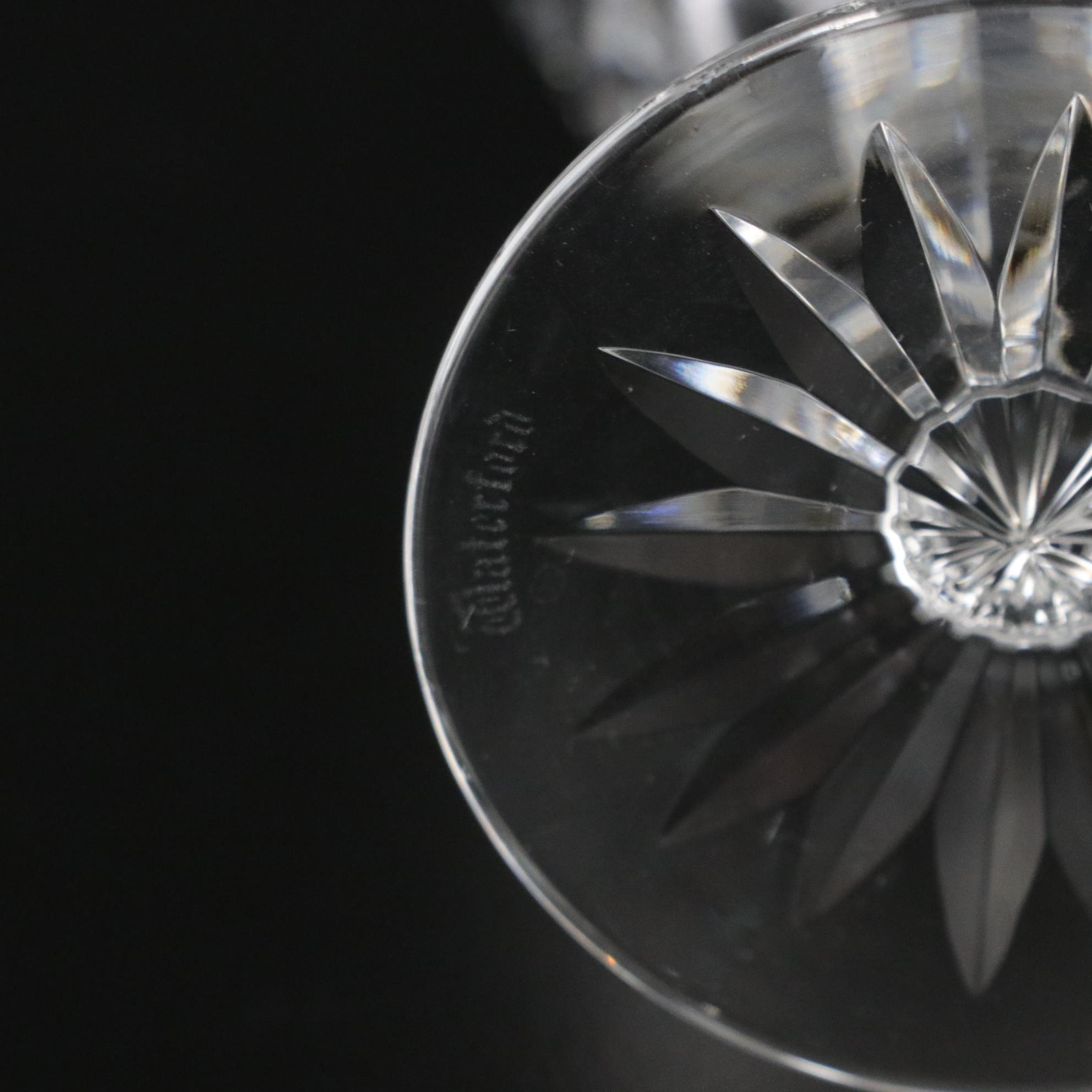 Waterford "Lismore" Crystal Claret Wine Glasses, Set of Seven