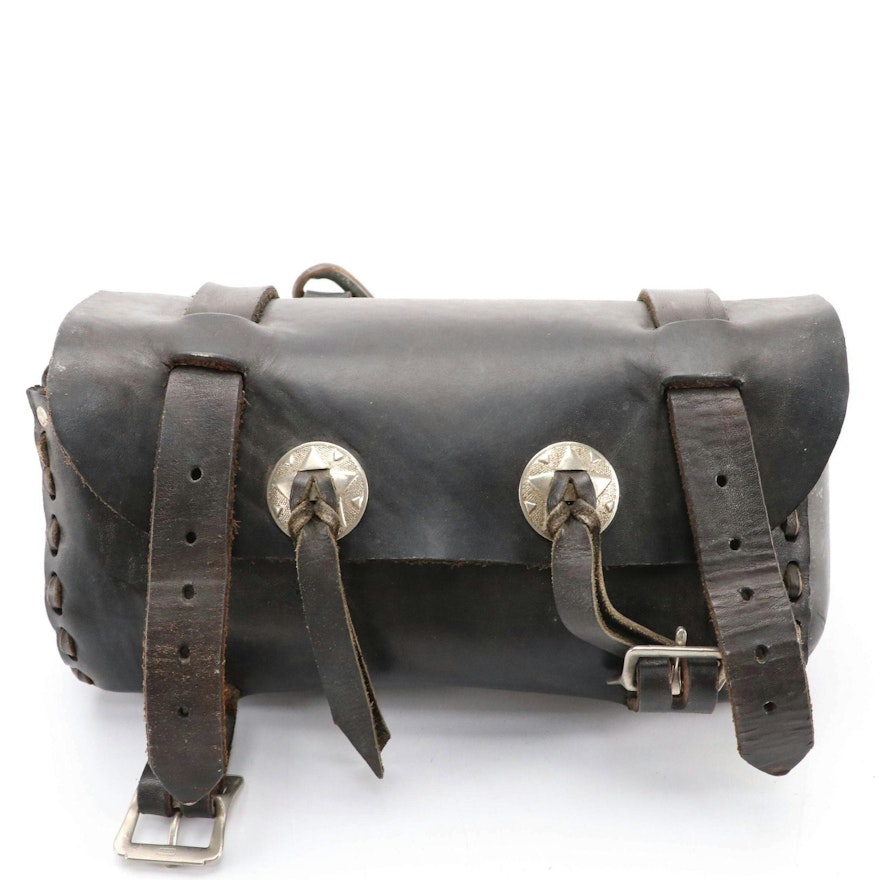 Brown Leather Motorcycle Tool/Sissy Bar Bag