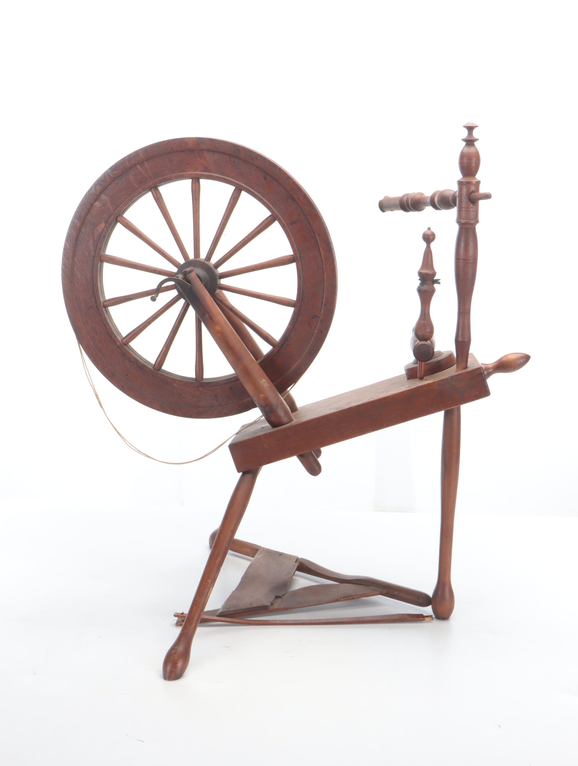 Primitive Spinning Wheel, Late 19th Century