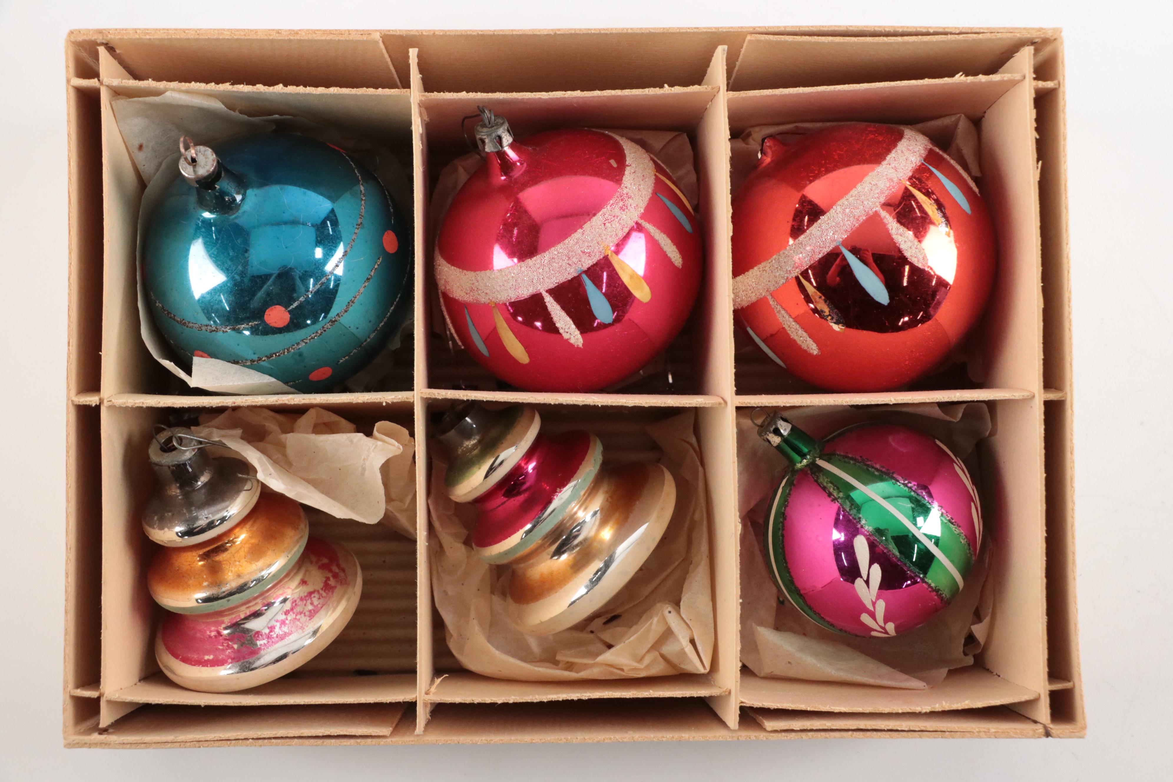 Mercury Glass Ornaments, Mid-20th Century