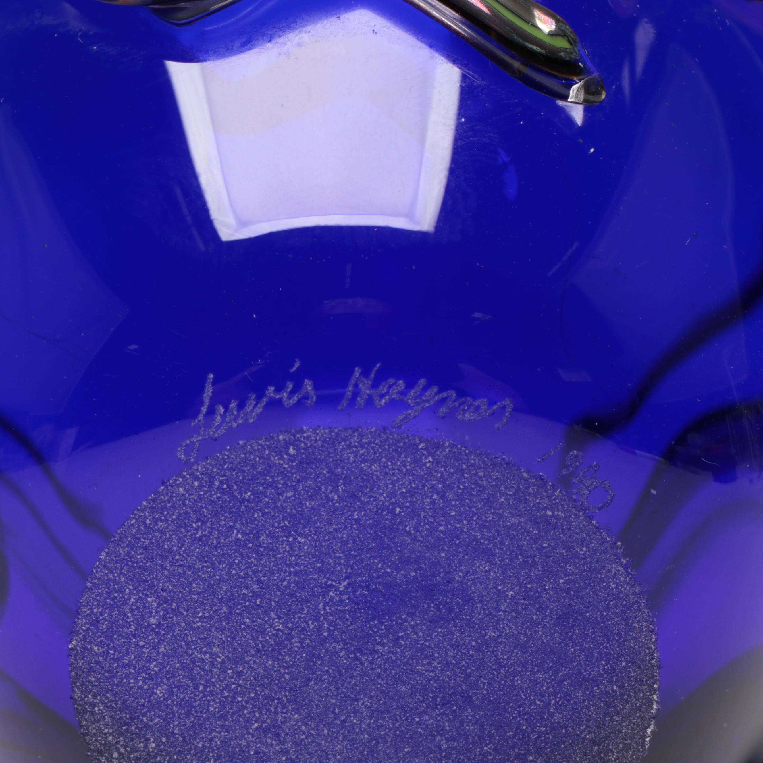 Lewis Haynes Hand-Blown Studio Art Glass Vase, 1990