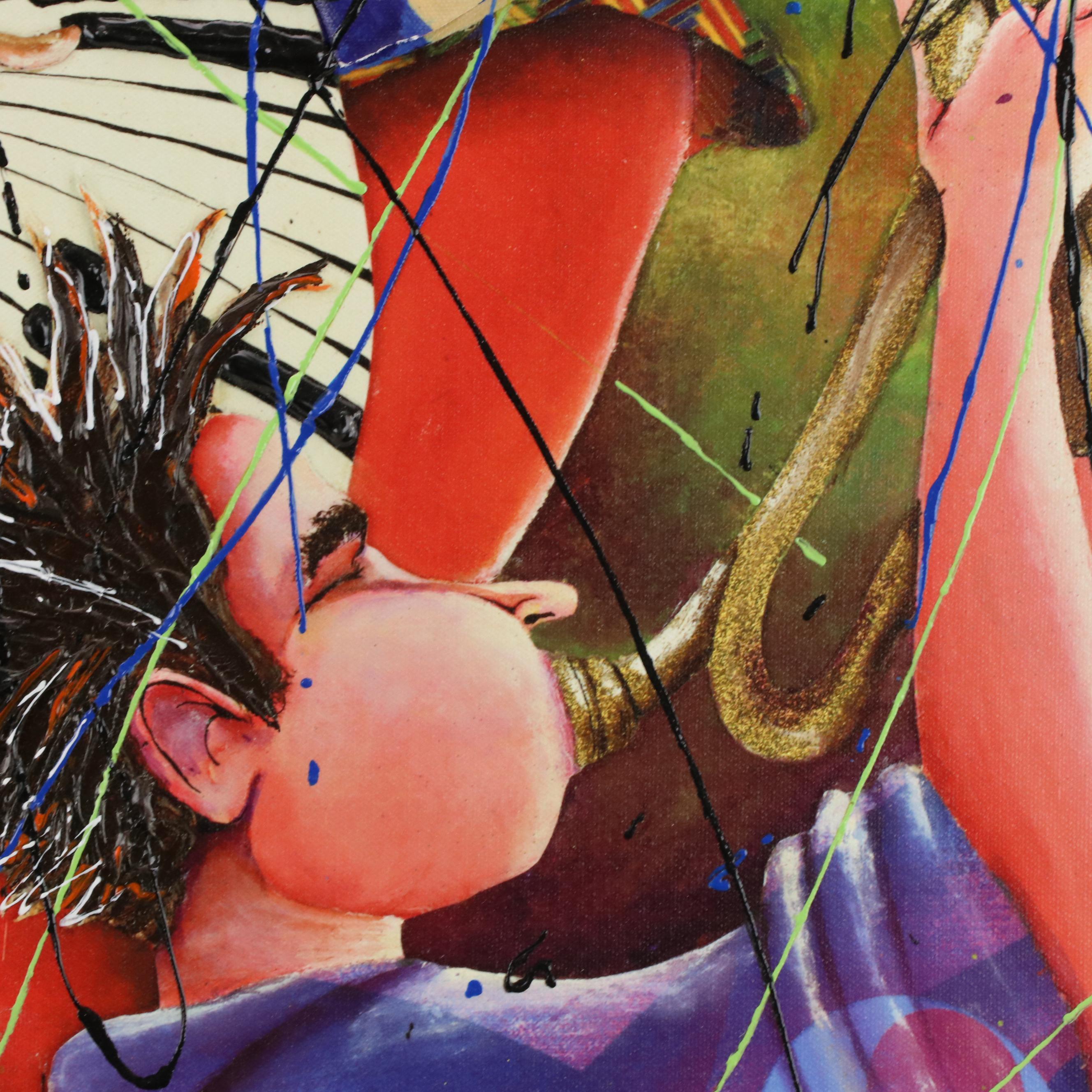 Marcus Glenn Embellished Dimensional Giclée "Three Is Better Than One"