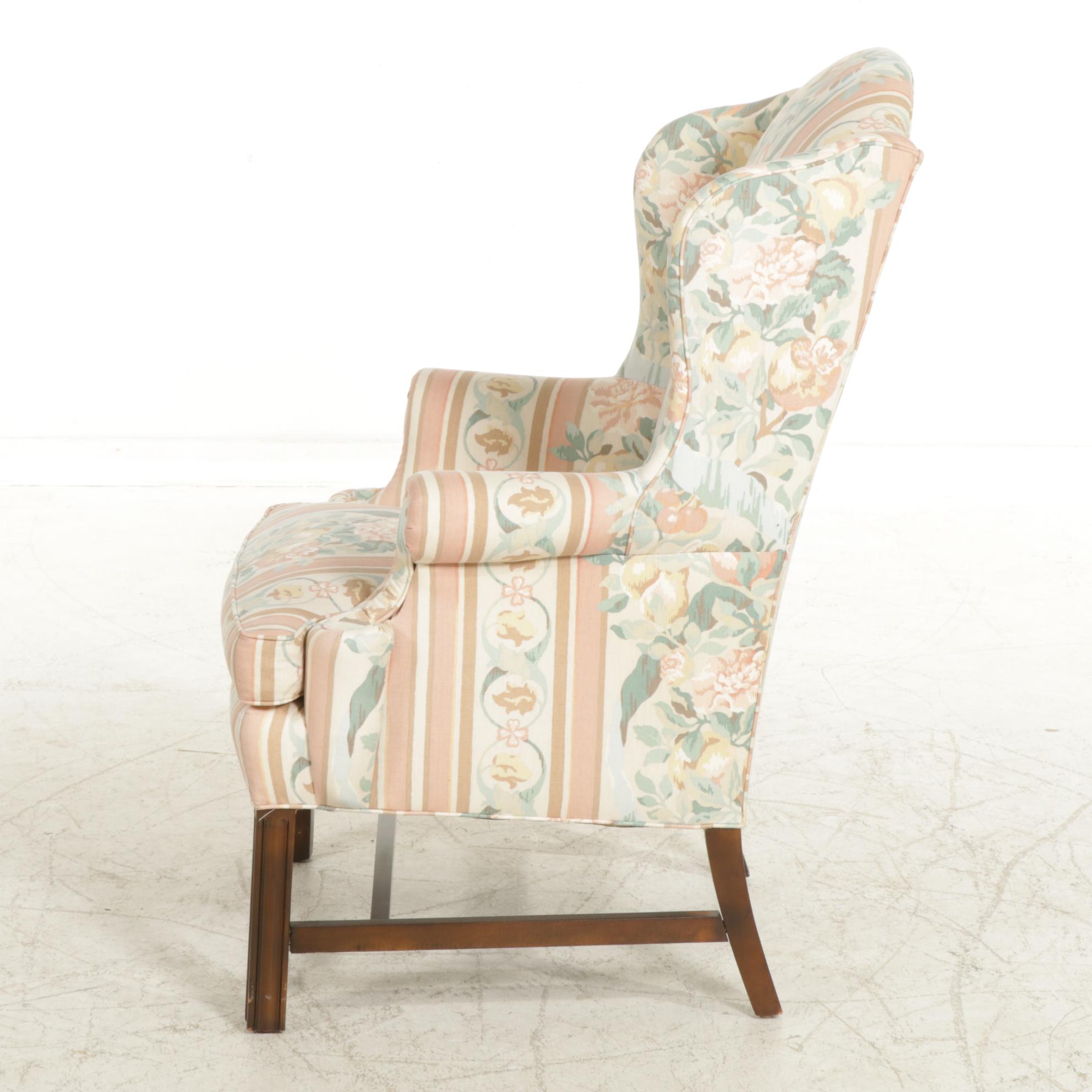DRT Frederick Edward Chippendale Style Wing Armchair