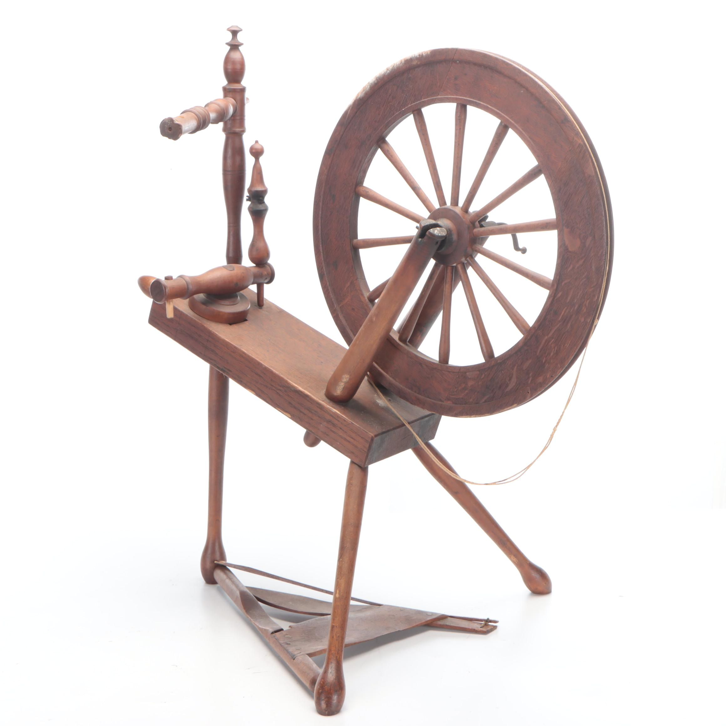 Primitive Spinning Wheel, Late 19th Century