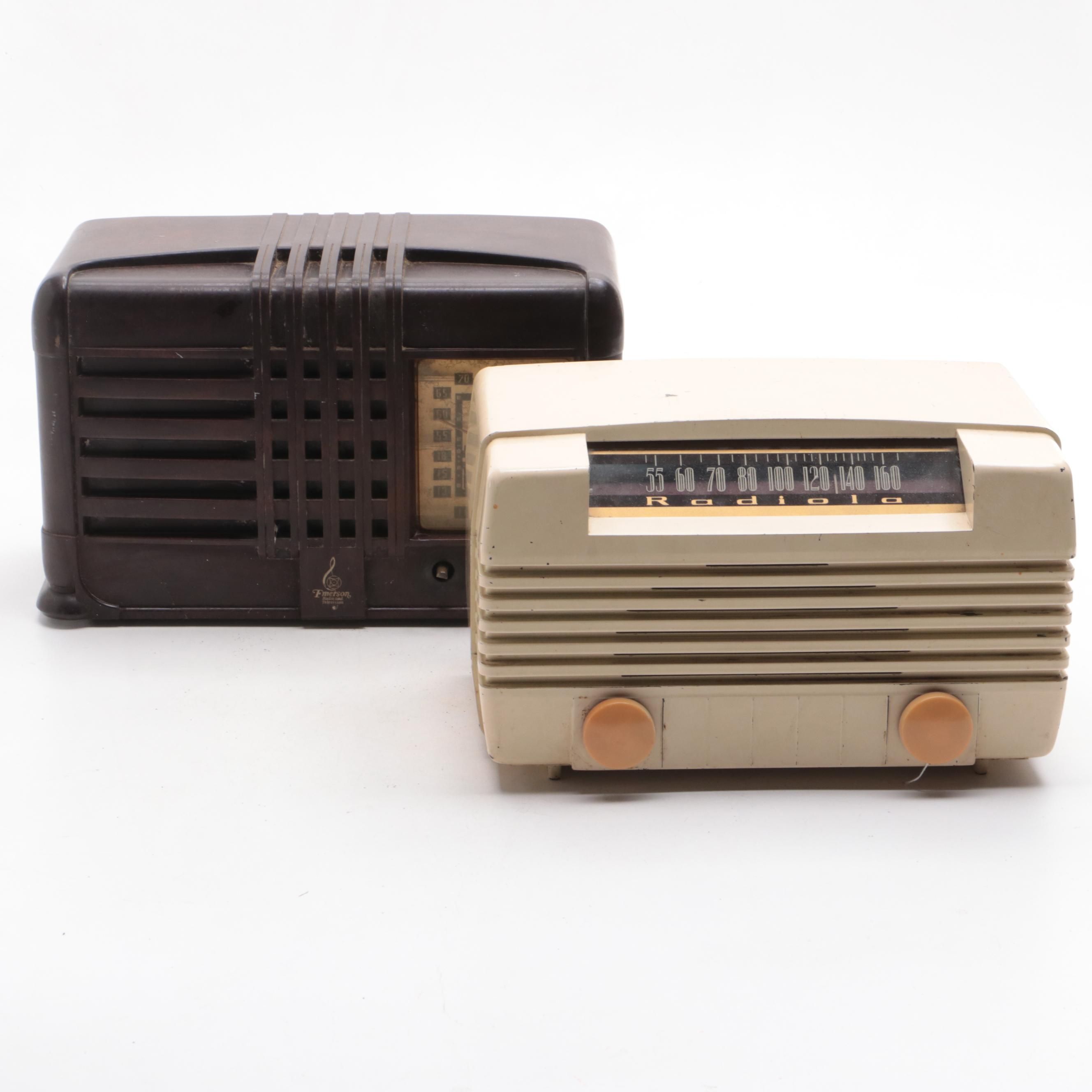 Art Deco Radiola and Emerson Tabletop Bakelite Radios