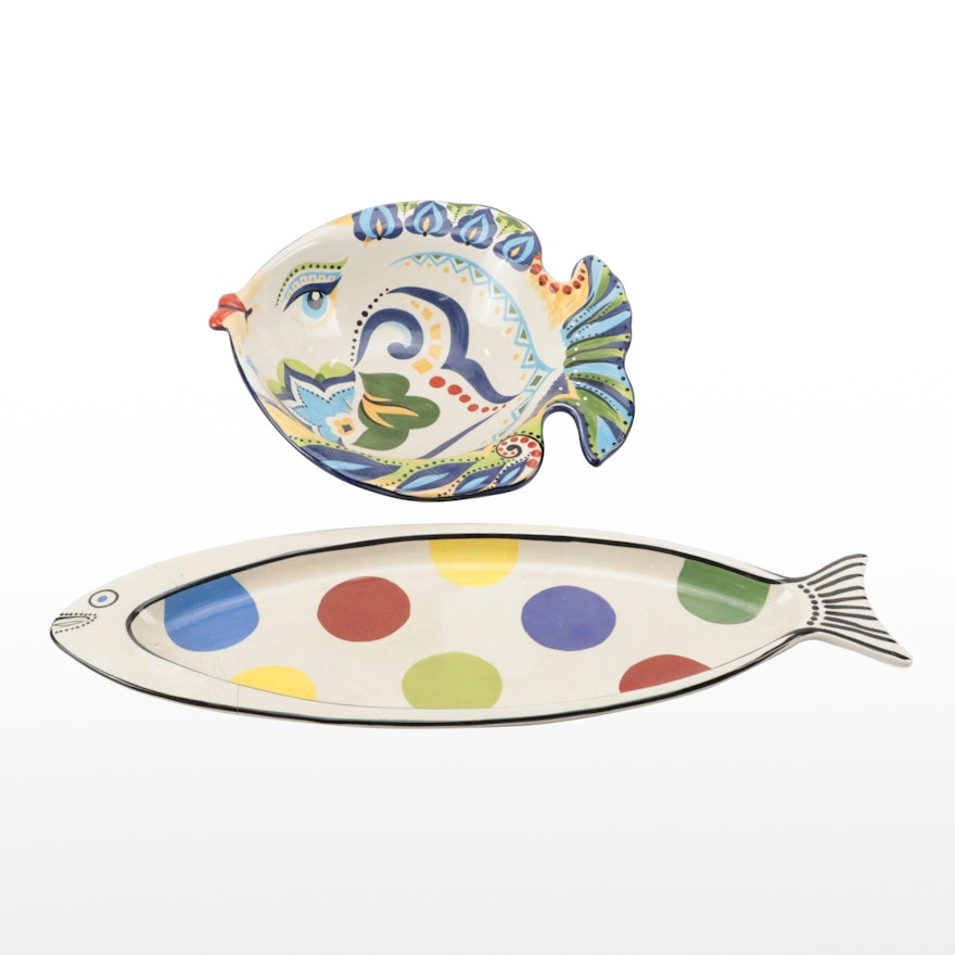 Espana Lifestyle "Bocca" Bowl with Other Fish Shaped Platter