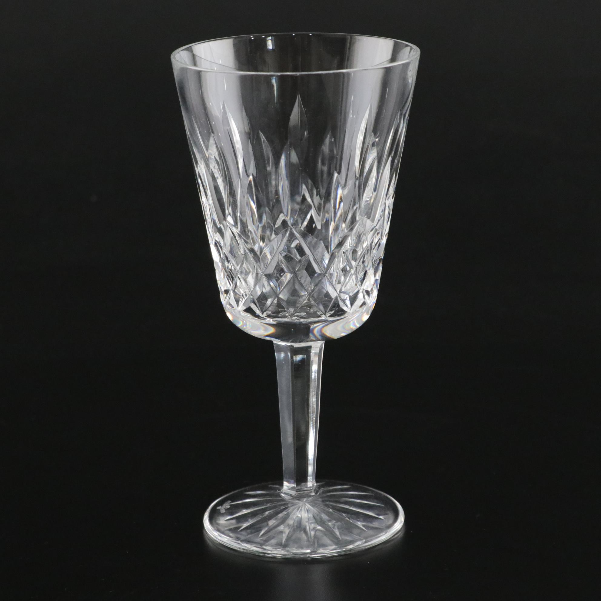 Waterford "Lismore" Crystal Water Goblets, Set of Eight