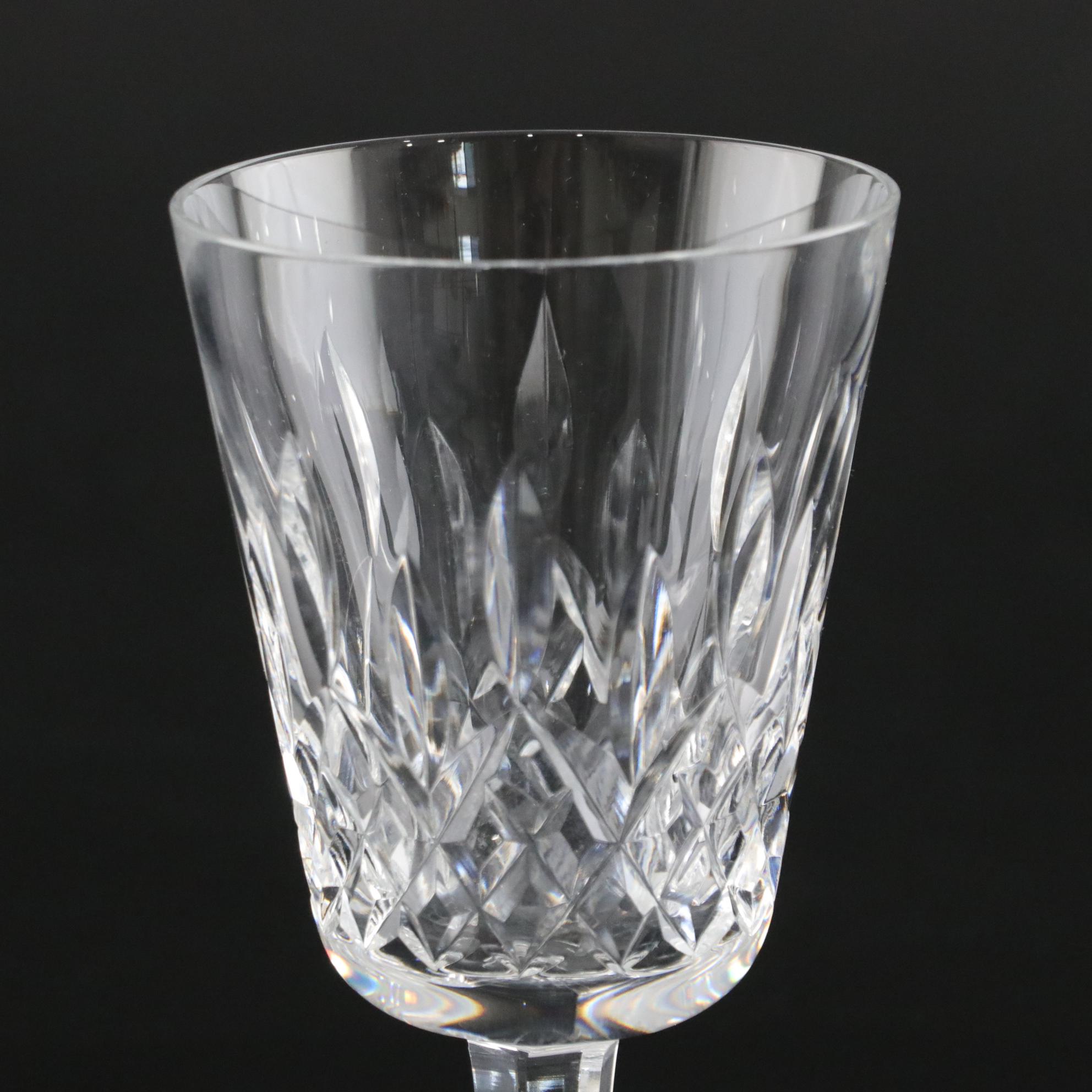 Waterford "Lismore" Crystal Water Goblets, Set of Eight