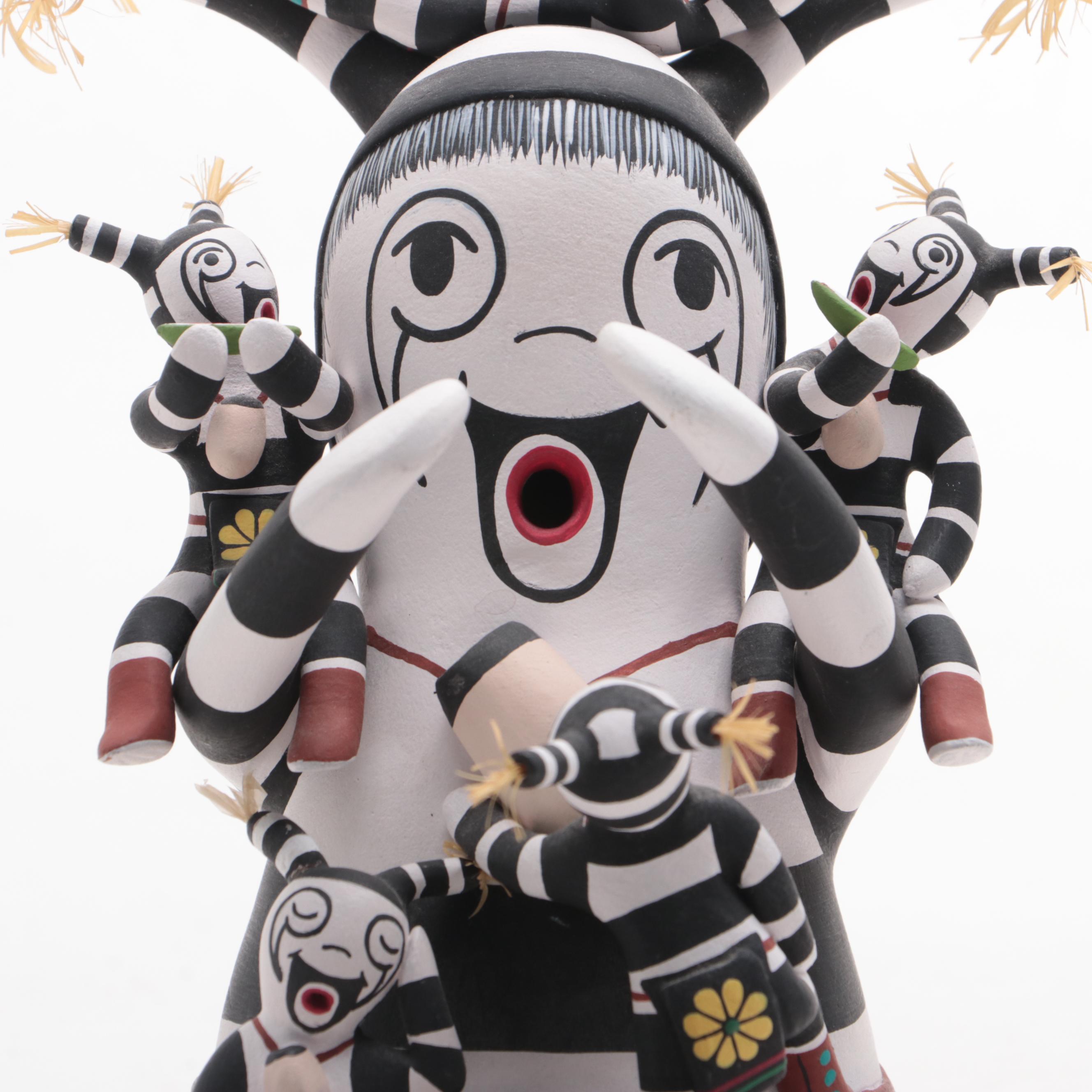 Tony Dallas Hopi Pottery Koshare "Storyteller" Figure