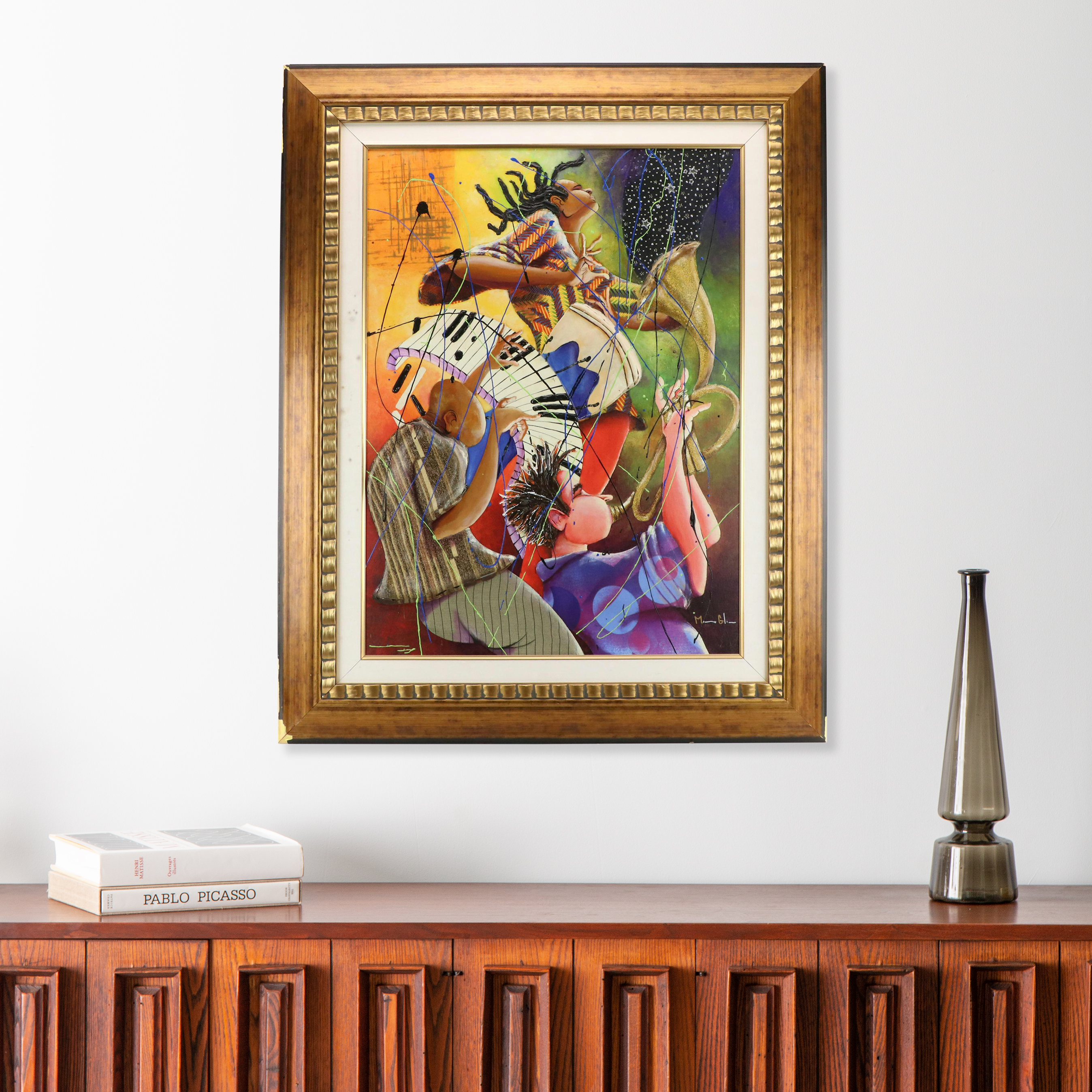 Marcus Glenn Embellished Dimensional Giclée "Three Is Better Than One"