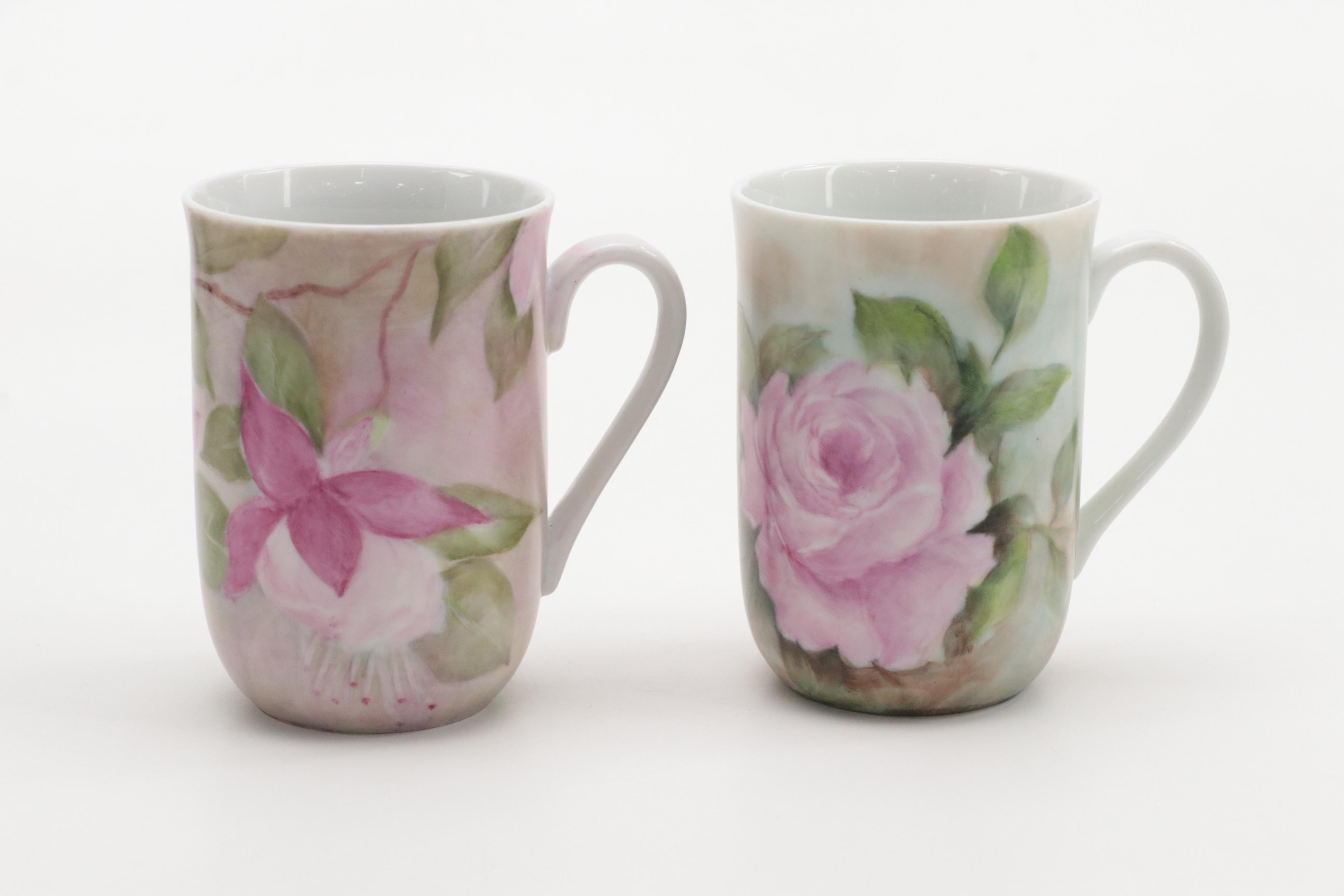 Hand-Painted Porcelain Mugs