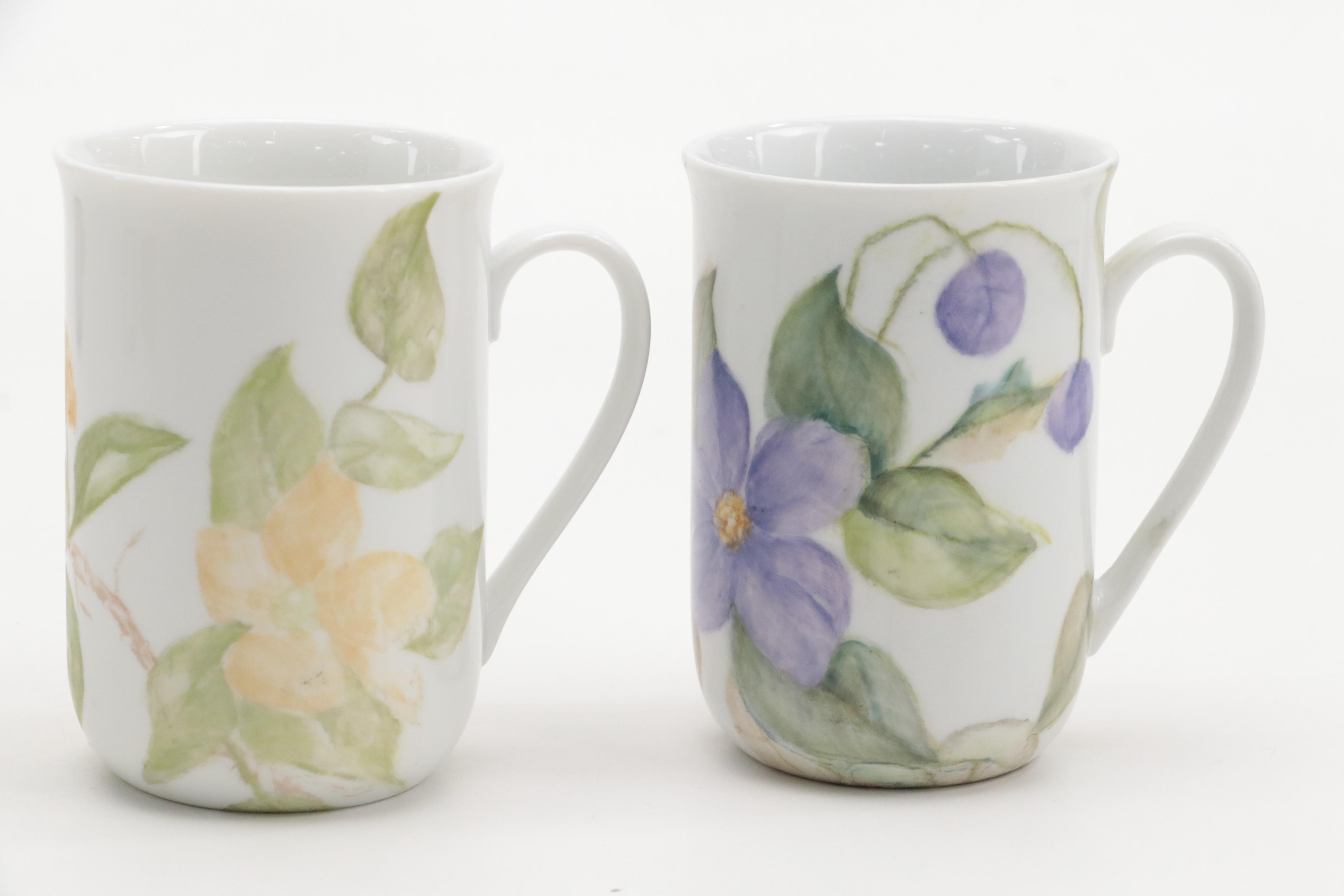 Hand-Painted Porcelain Mugs