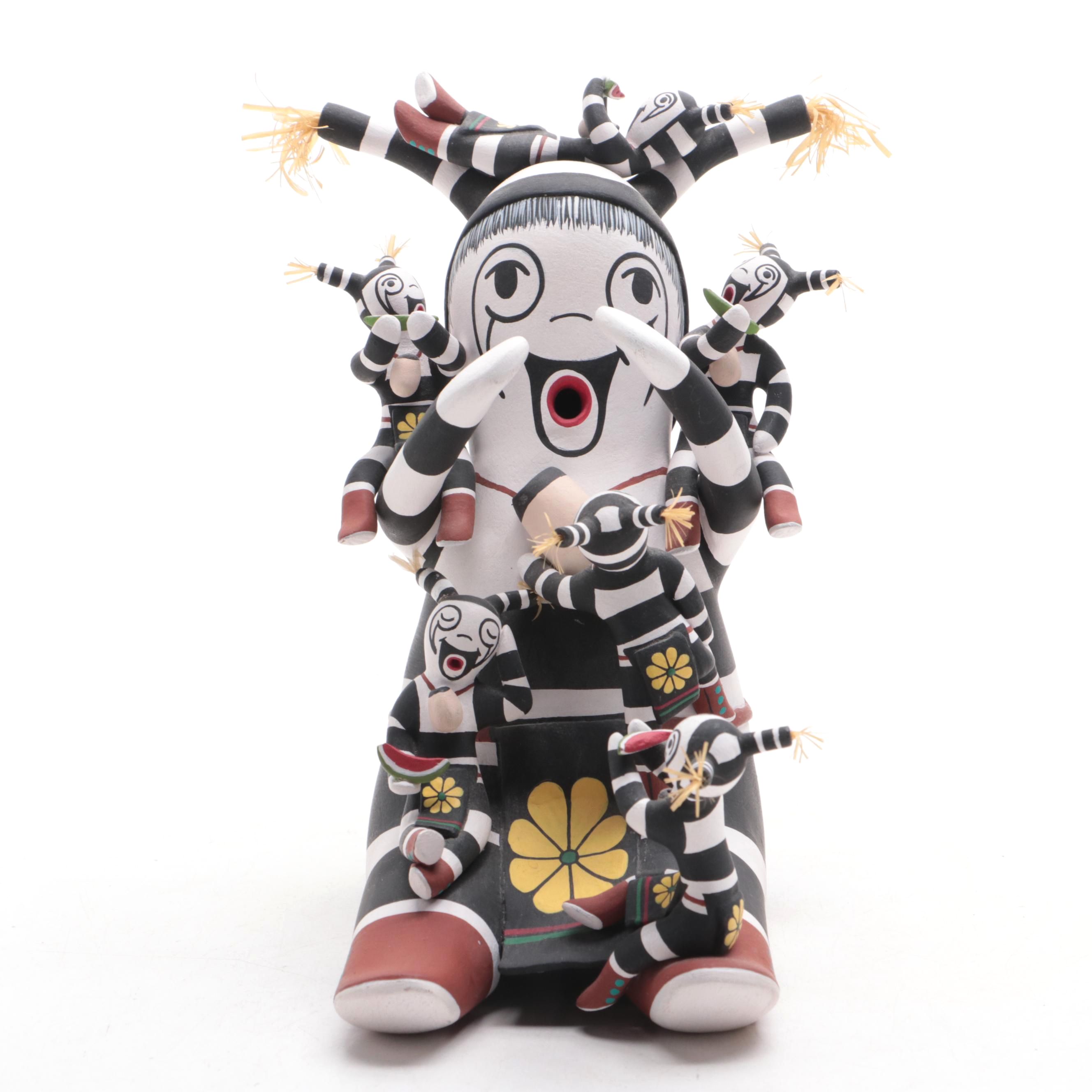 Tony Dallas Hopi Pottery Koshare "Storyteller" Figure