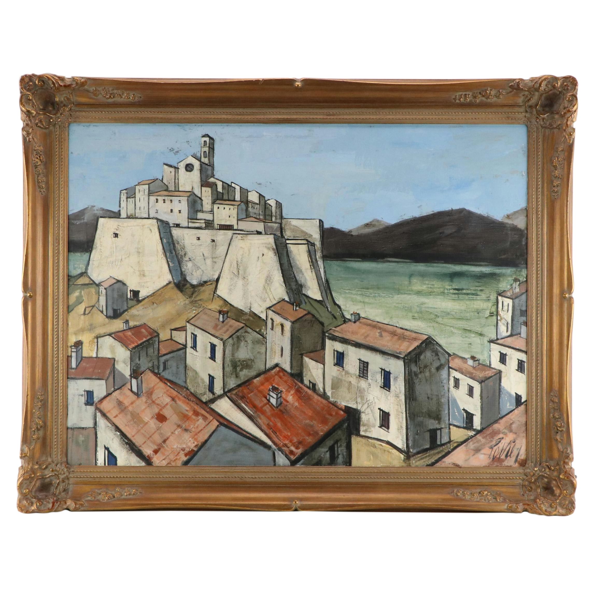 Charles Levier Oil Painting "Ville Fortifiée"
