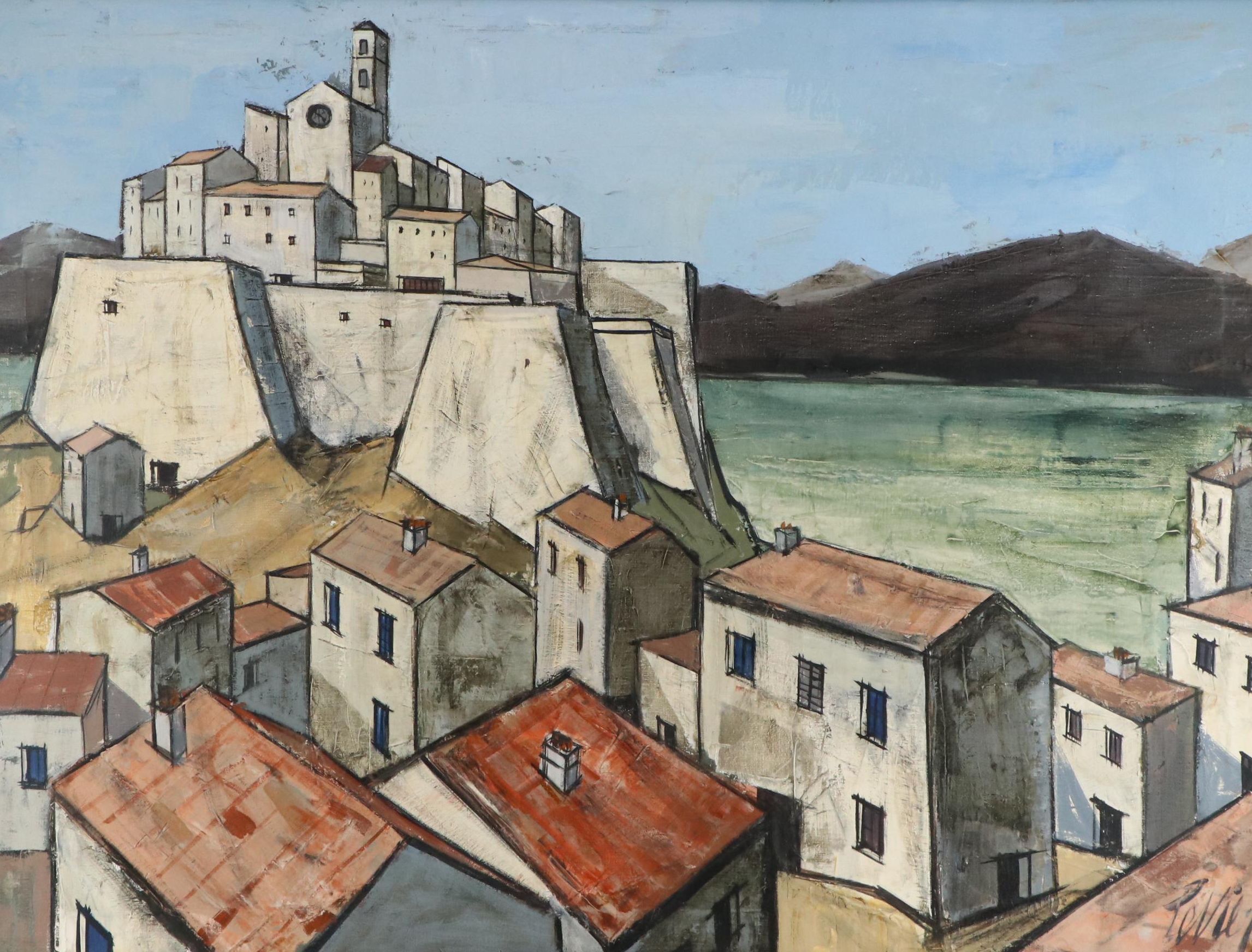Charles Levier Oil Painting "Ville Fortifiée"