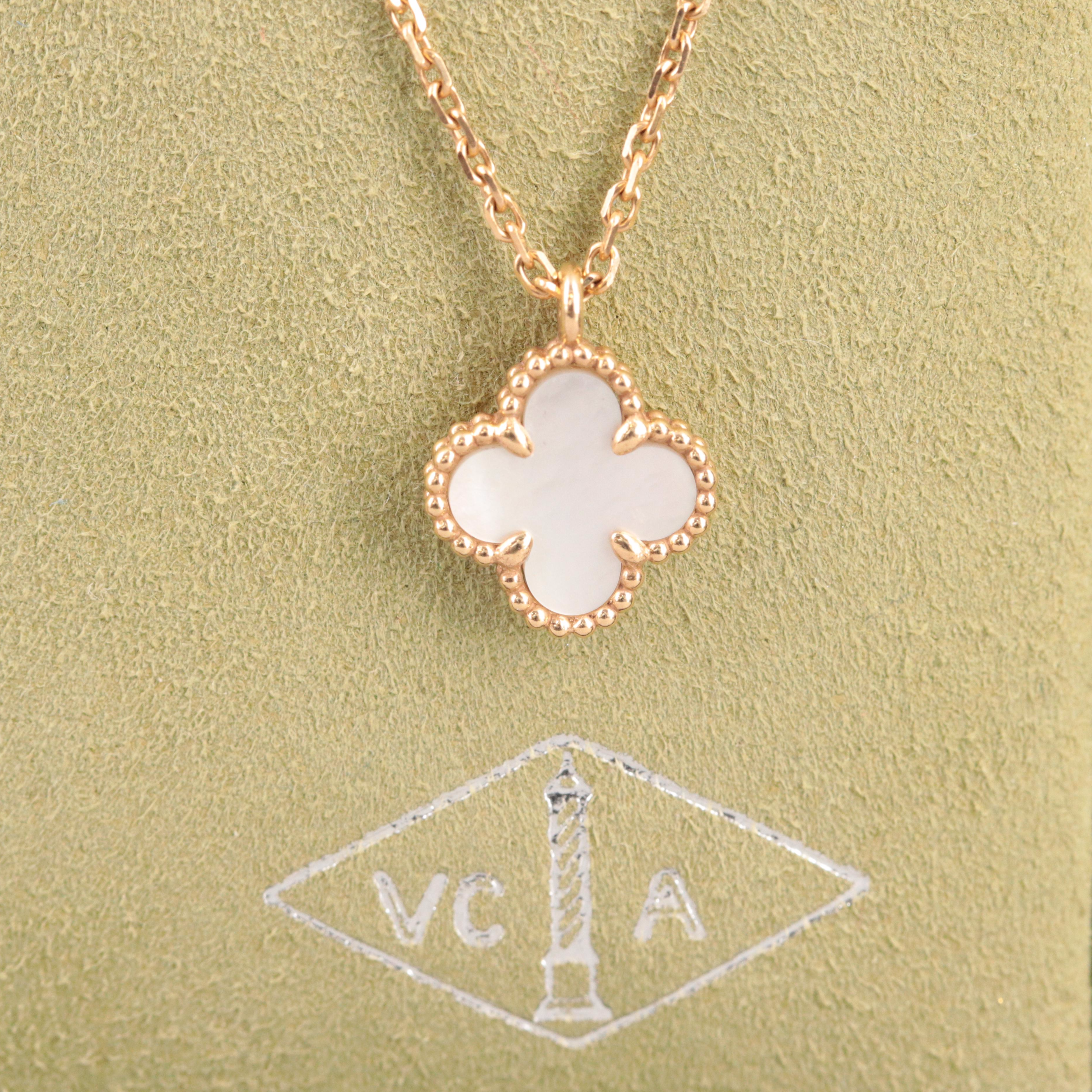 Van Cleef & Arpels Sweet Alhambra 18K Mother of Pearl Necklace