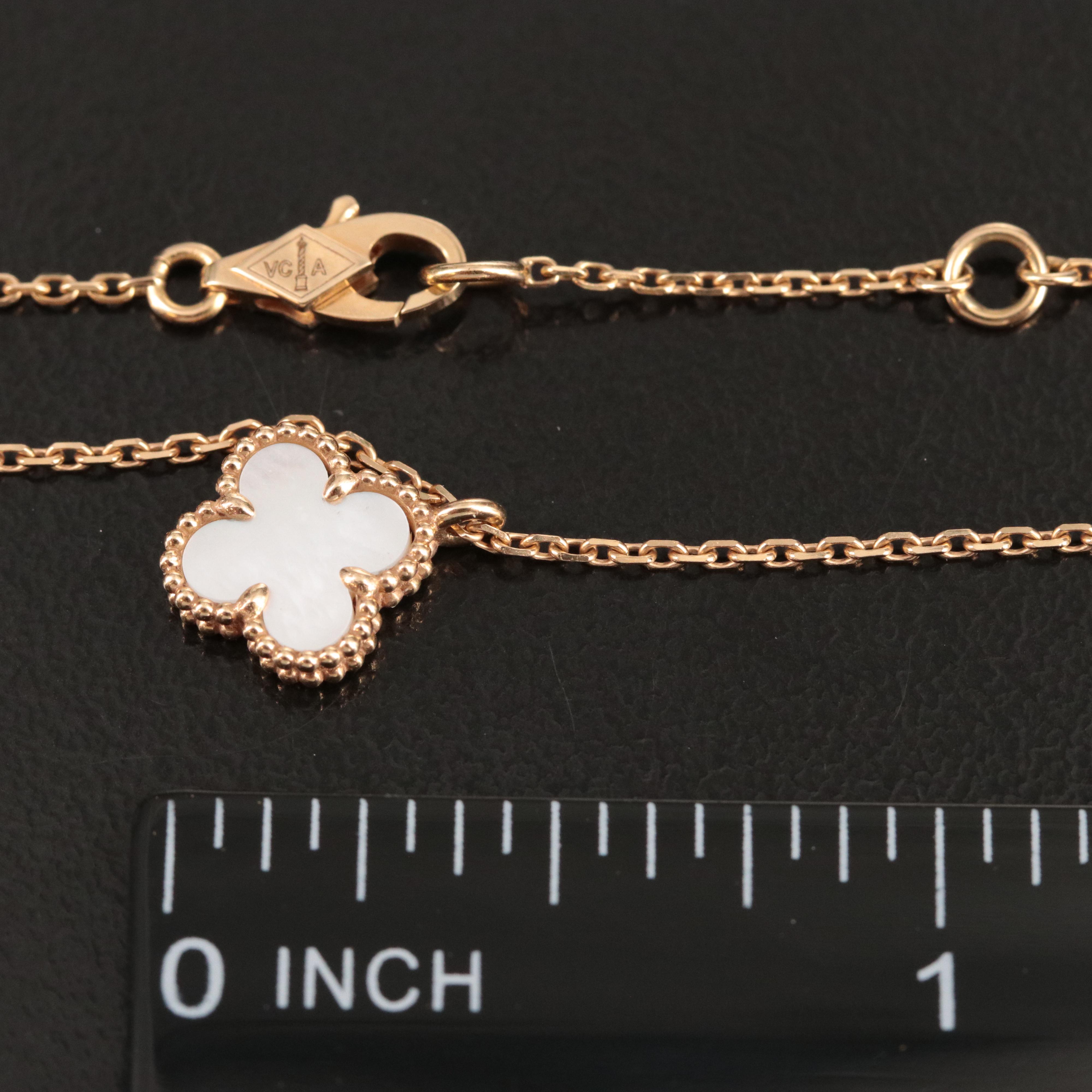 Van Cleef & Arpels Sweet Alhambra 18K Mother of Pearl Necklace