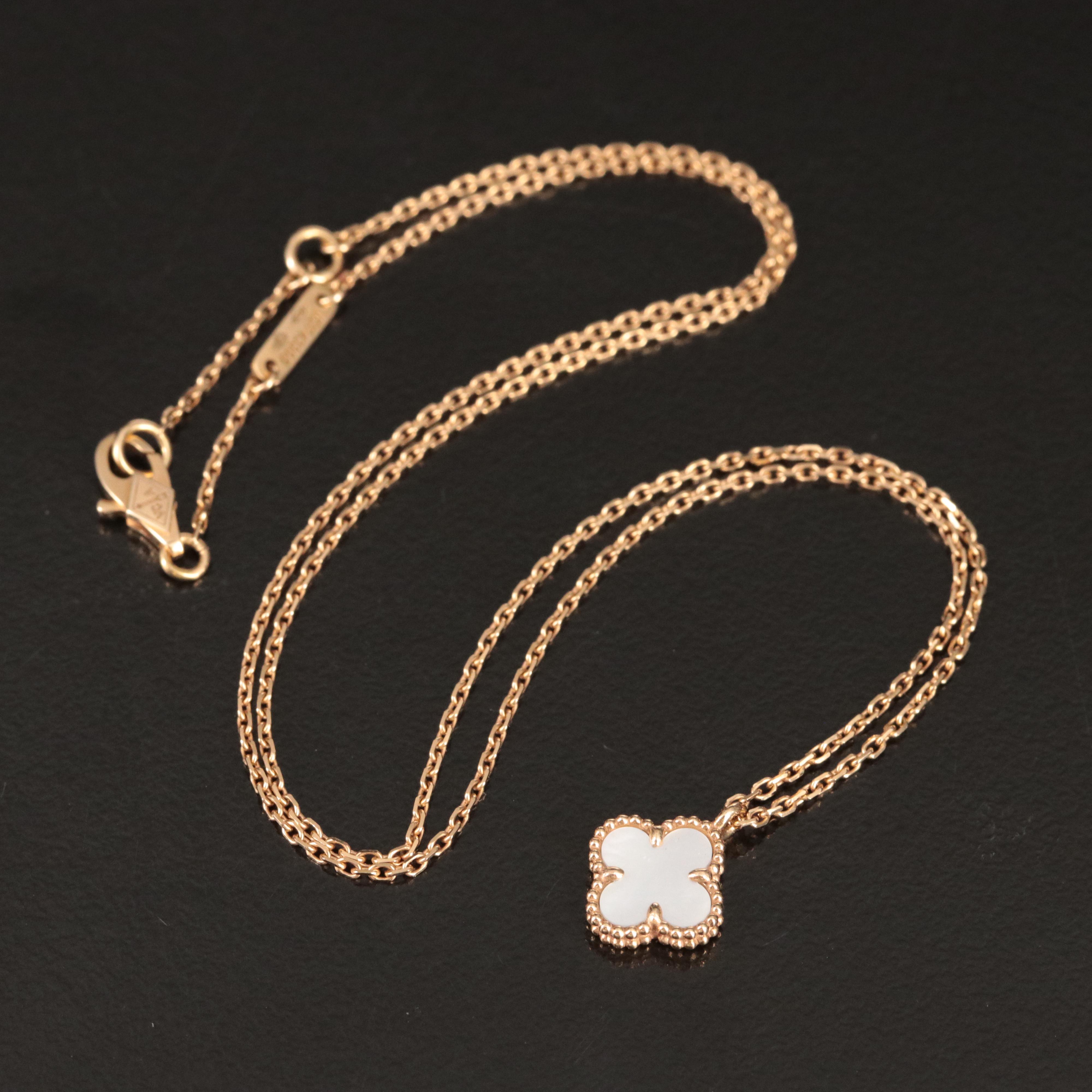 Van Cleef & Arpels Sweet Alhambra 18K Mother of Pearl Necklace