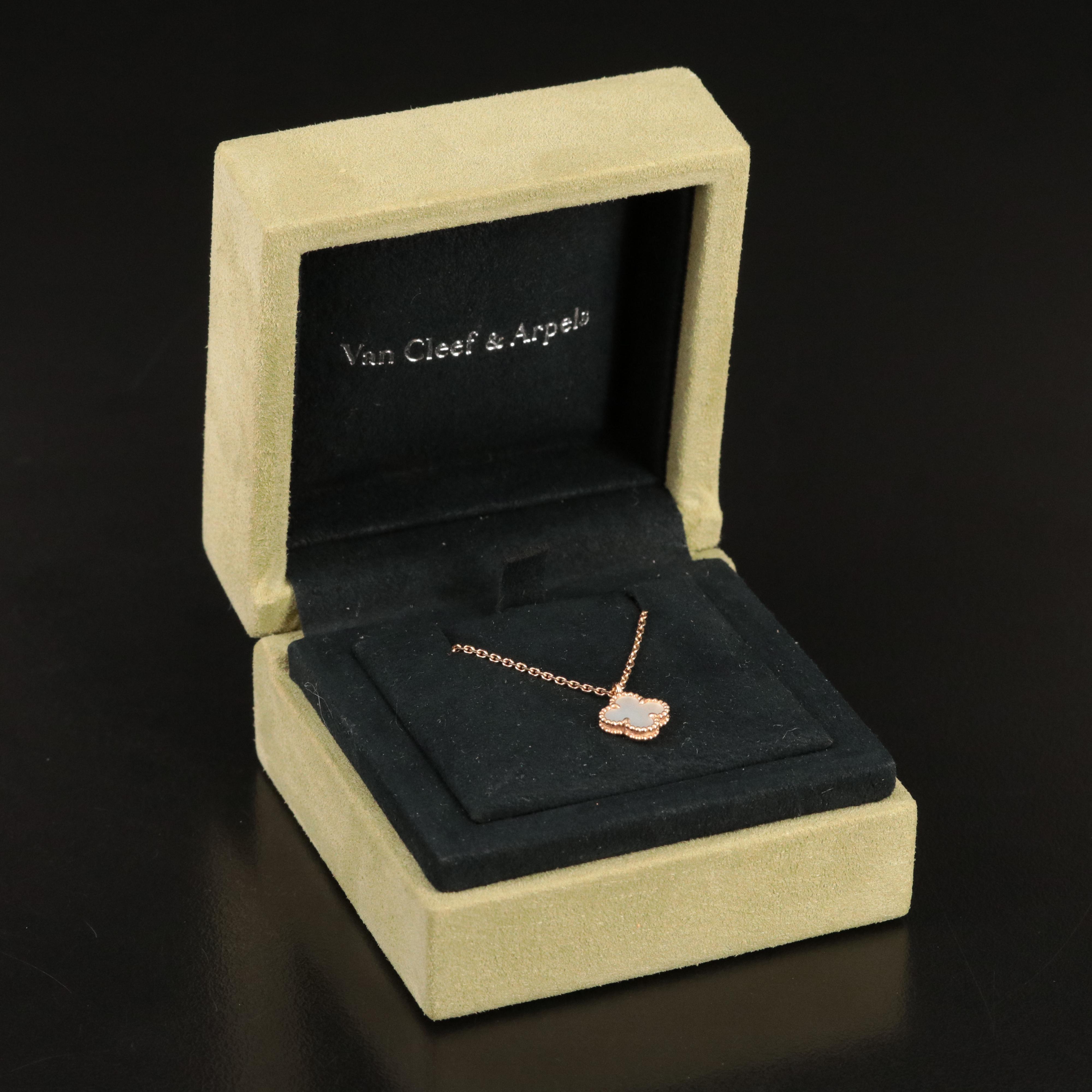 Van Cleef & Arpels Sweet Alhambra 18K Mother of Pearl Necklace