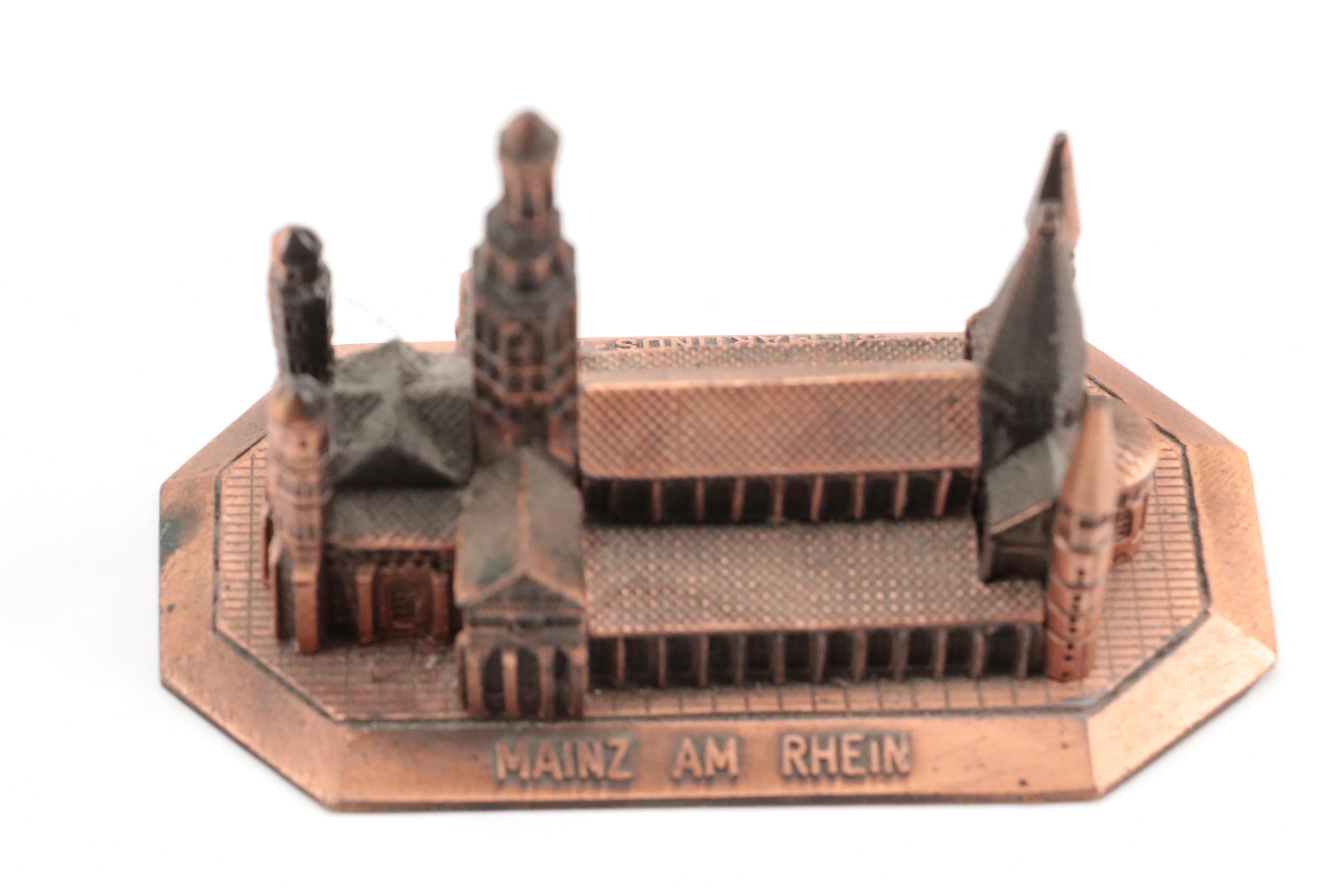 Metal St. Martinus Cathedral with Other Miniature Architectural Souvenirs