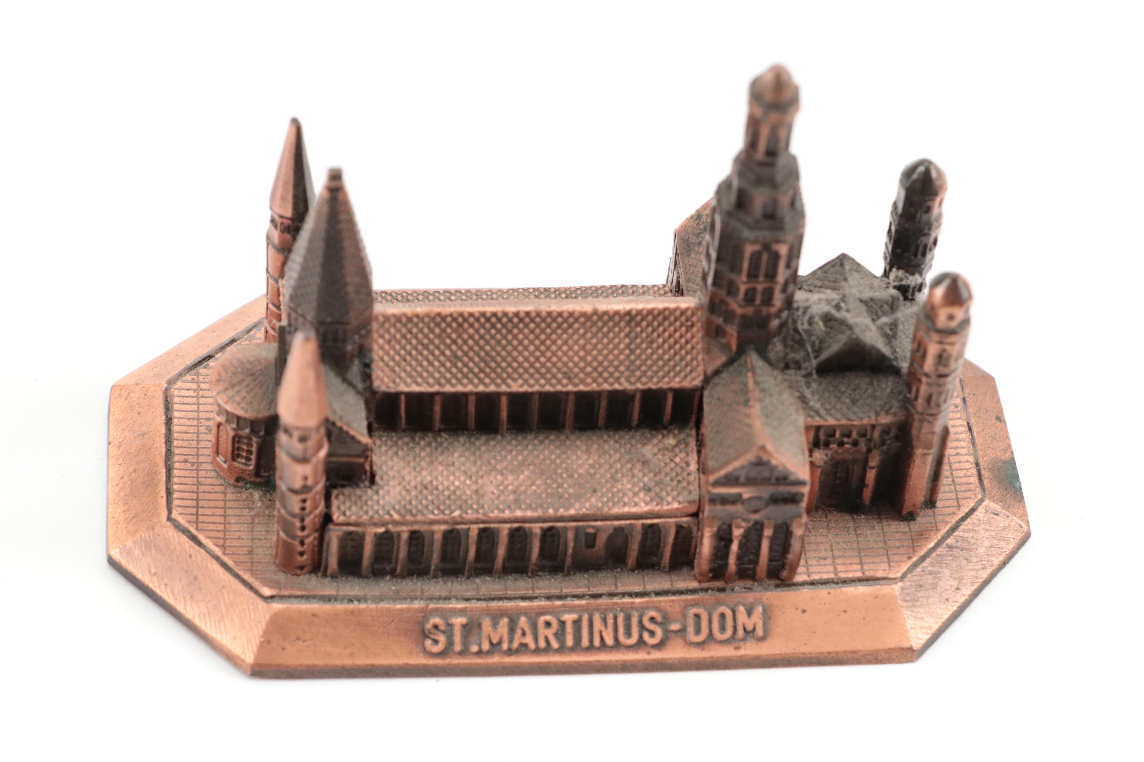 Metal St. Martinus Cathedral with Other Miniature Architectural Souvenirs