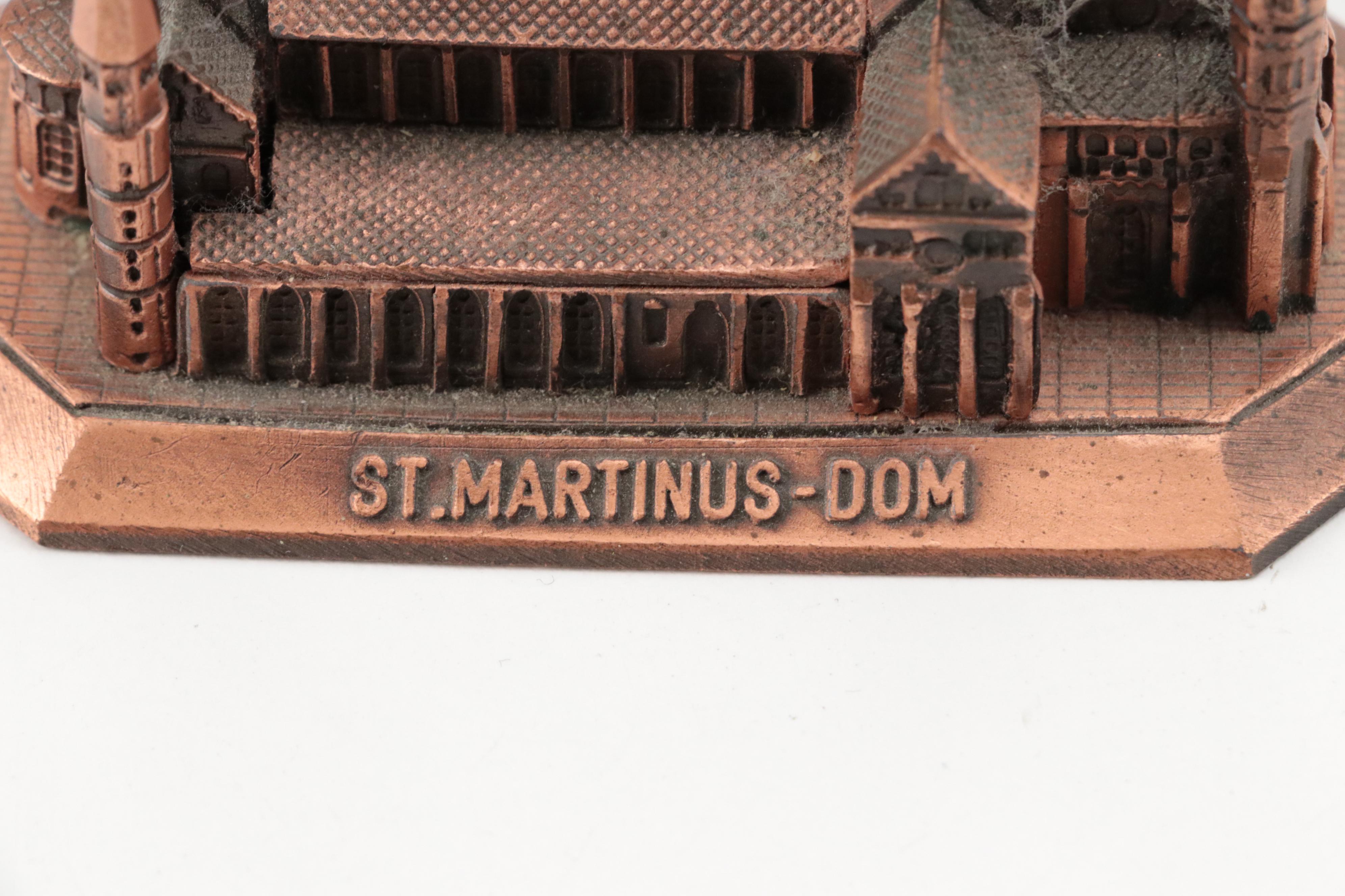 Metal St. Martinus Cathedral with Other Miniature Architectural Souvenirs