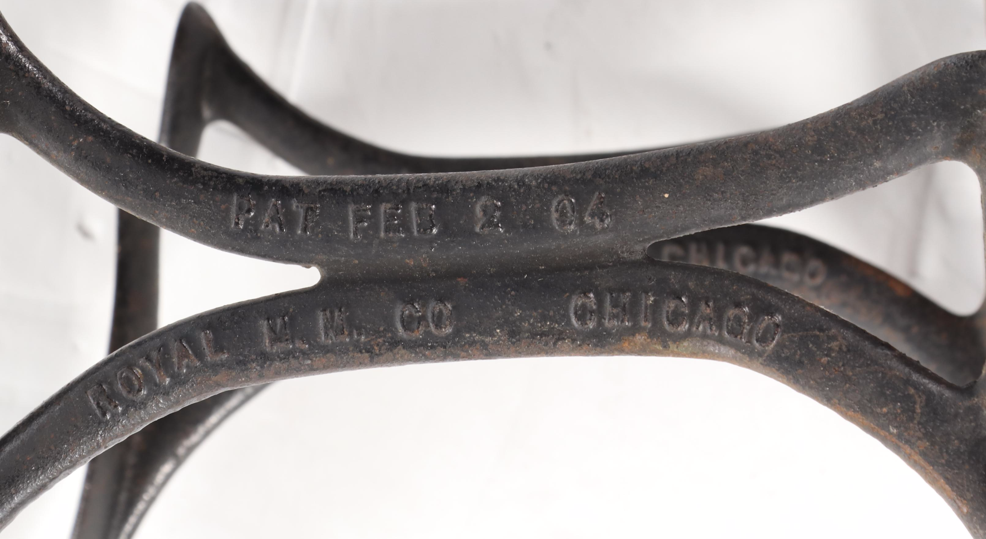 Victorian Royal MM Co (Chicago) Twisted Wire and Wood Shoe Shine Chair and Stand