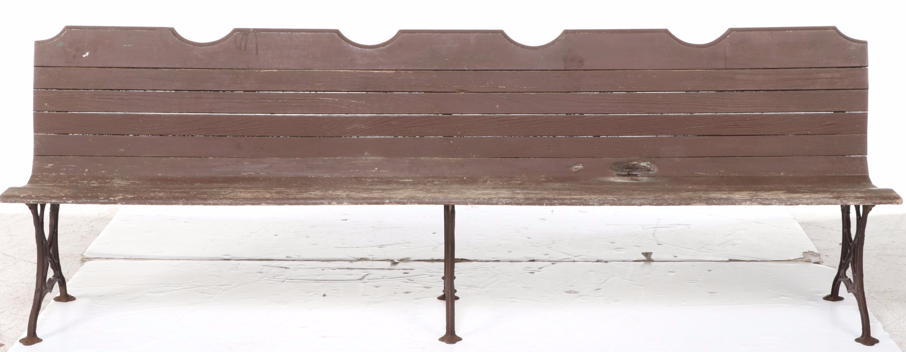 Victorian Iron and Wood Park Bench, Circa 1900