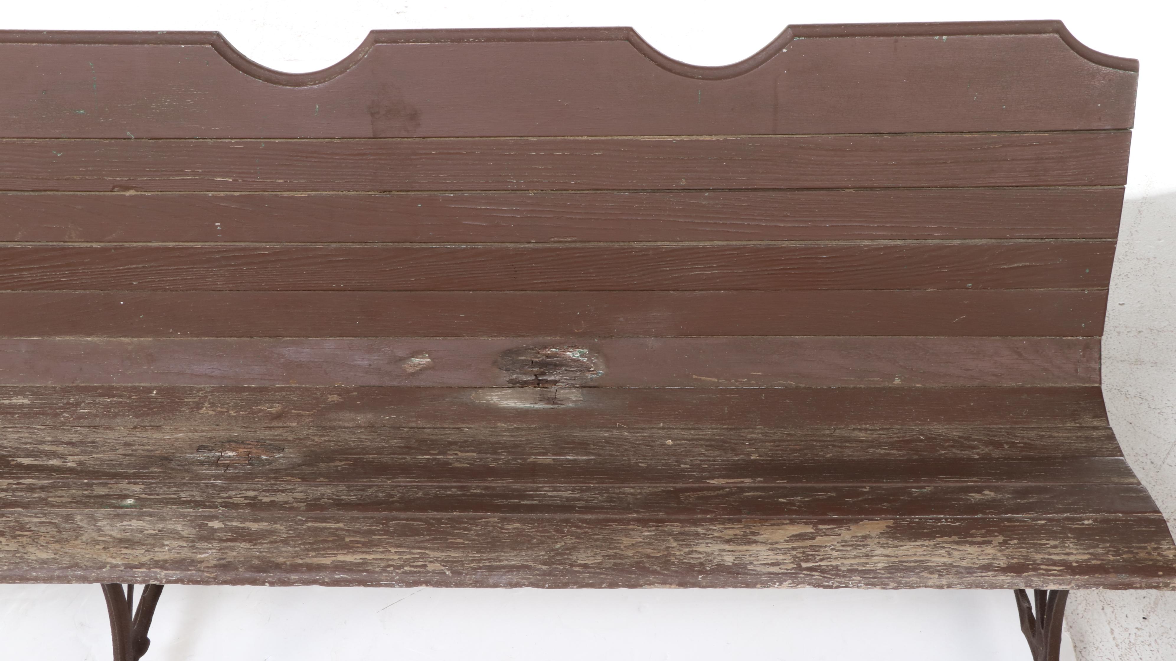 Victorian Iron and Wood Park Bench, Circa 1900