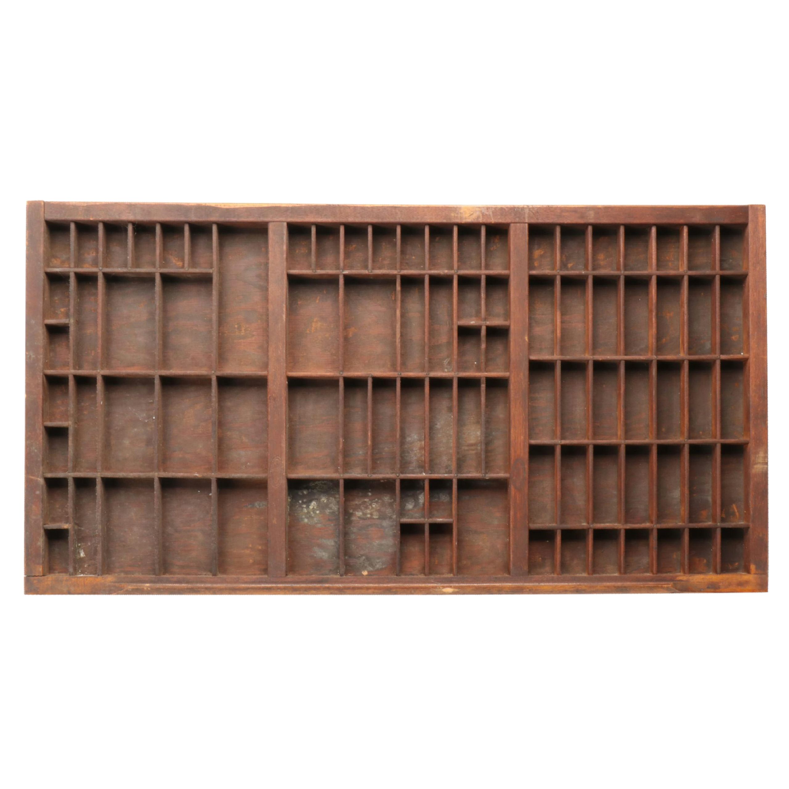 Divided Wooden Sewing Notions Organizer, Early to Mid-20th Century