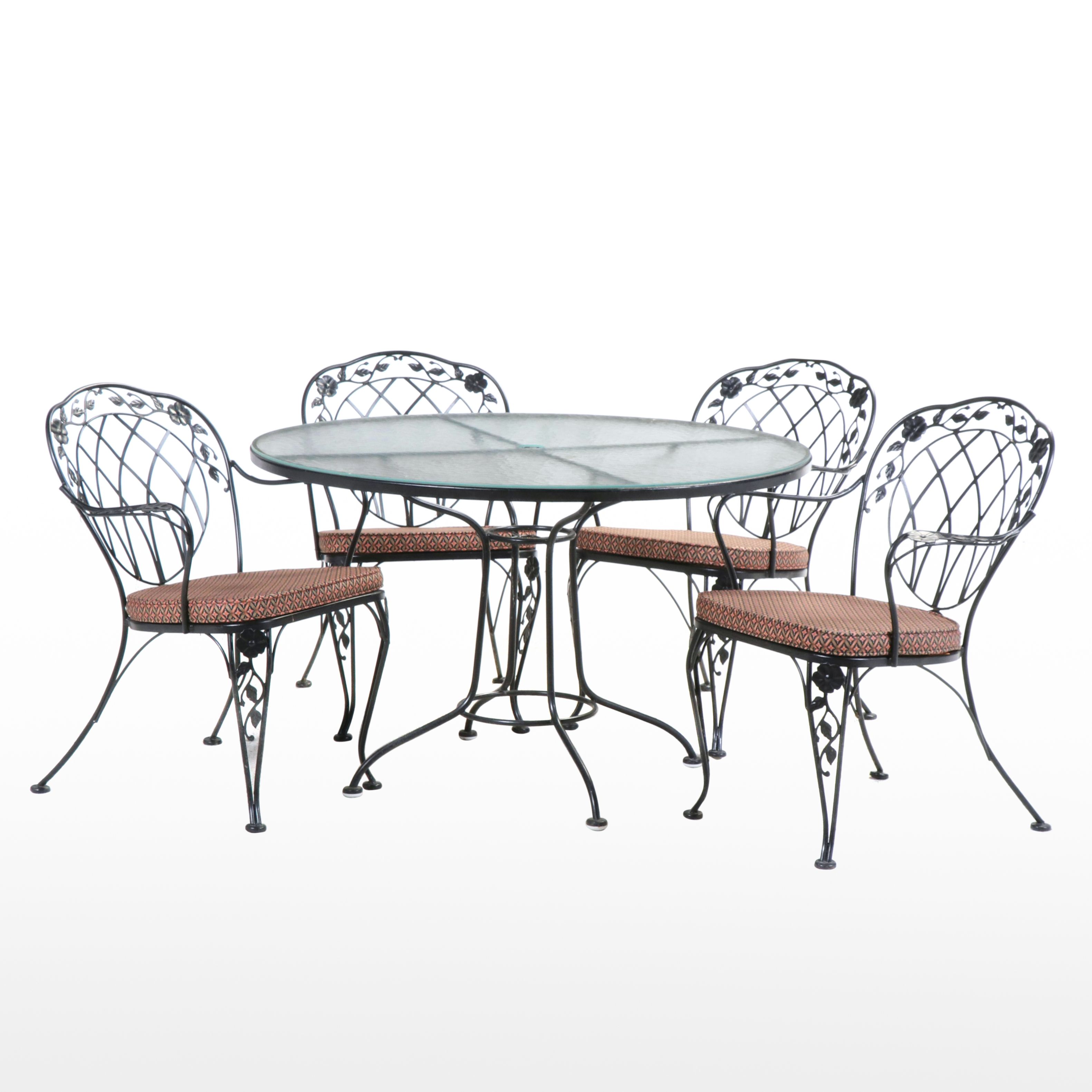 Five-Piece Wrought Iron Patio Dining Set