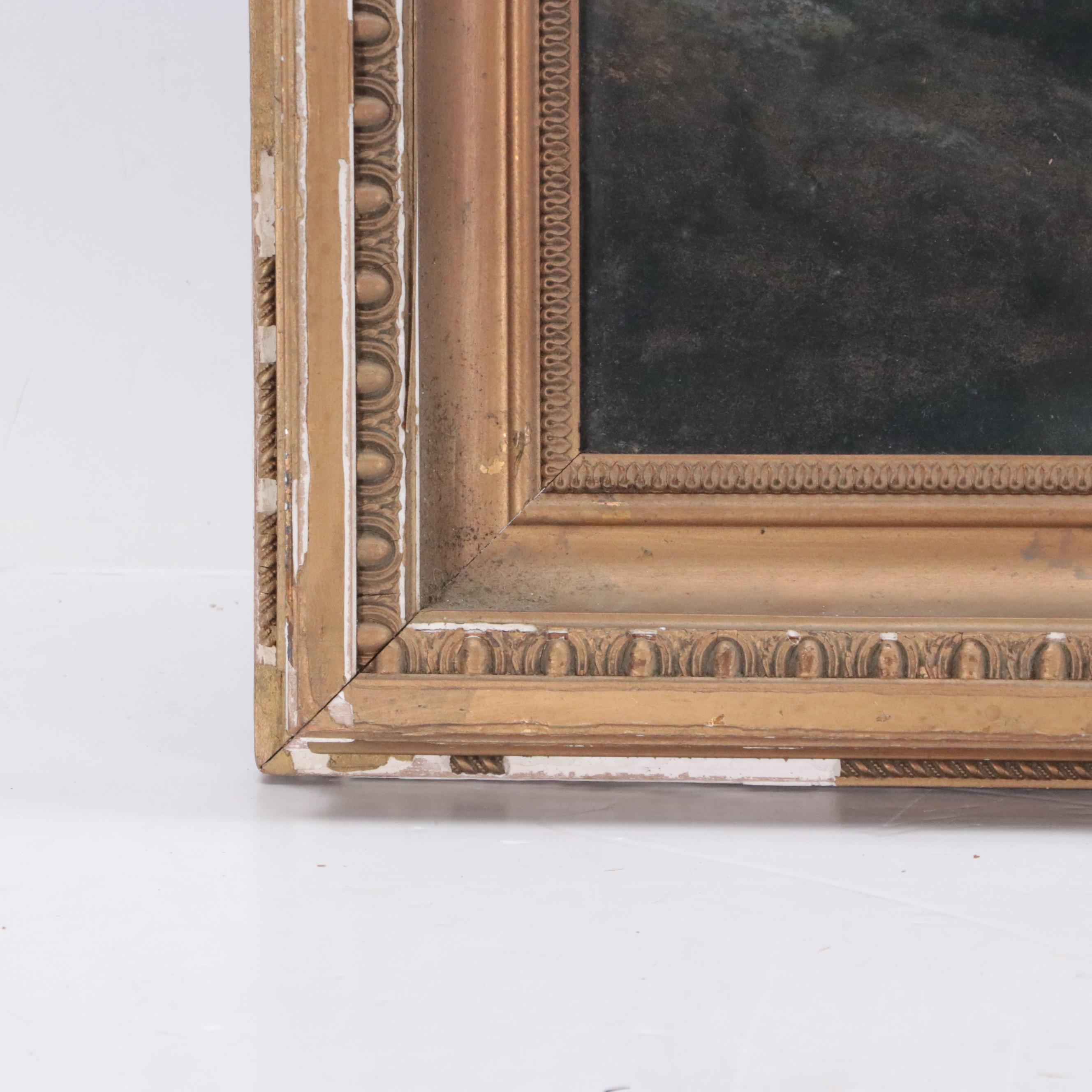 Wooded River Landscape Chalk Pastel Drawing