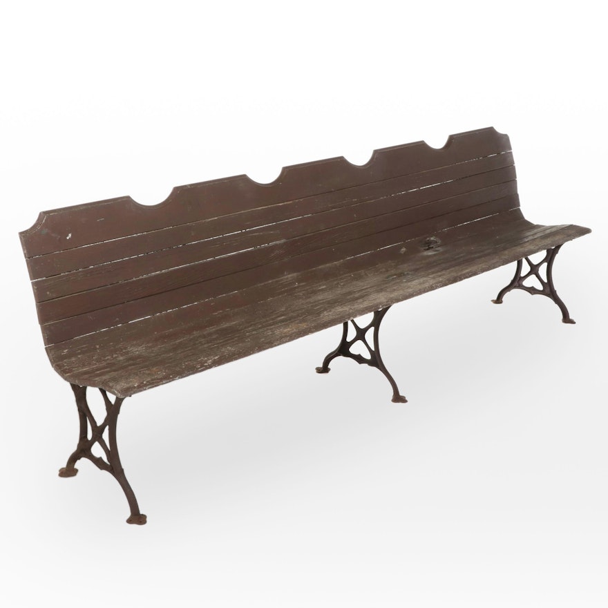 Victorian Iron and Wood Park Bench, Circa 1900