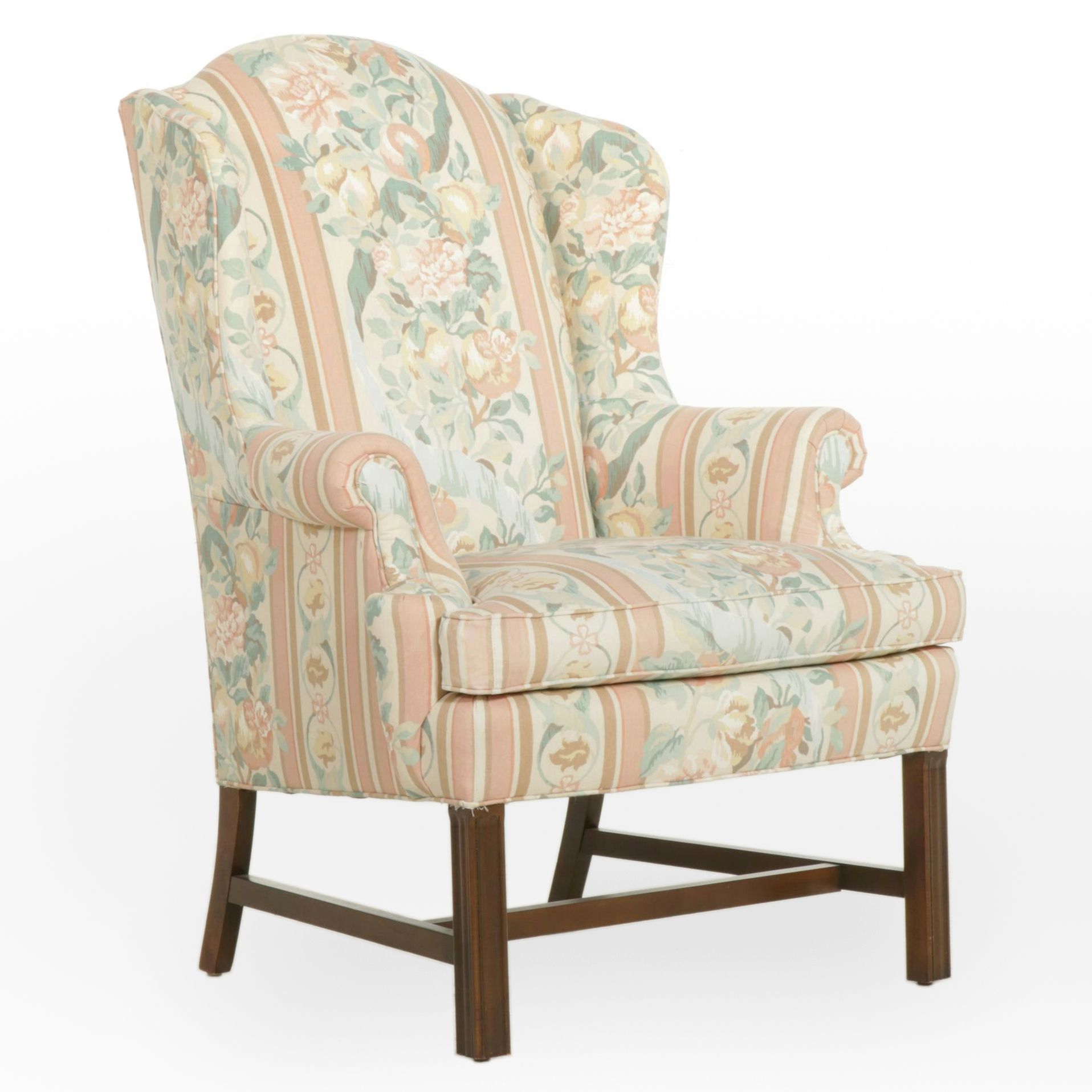 DRT Frederick Edward Chippendale Style Wing Armchair