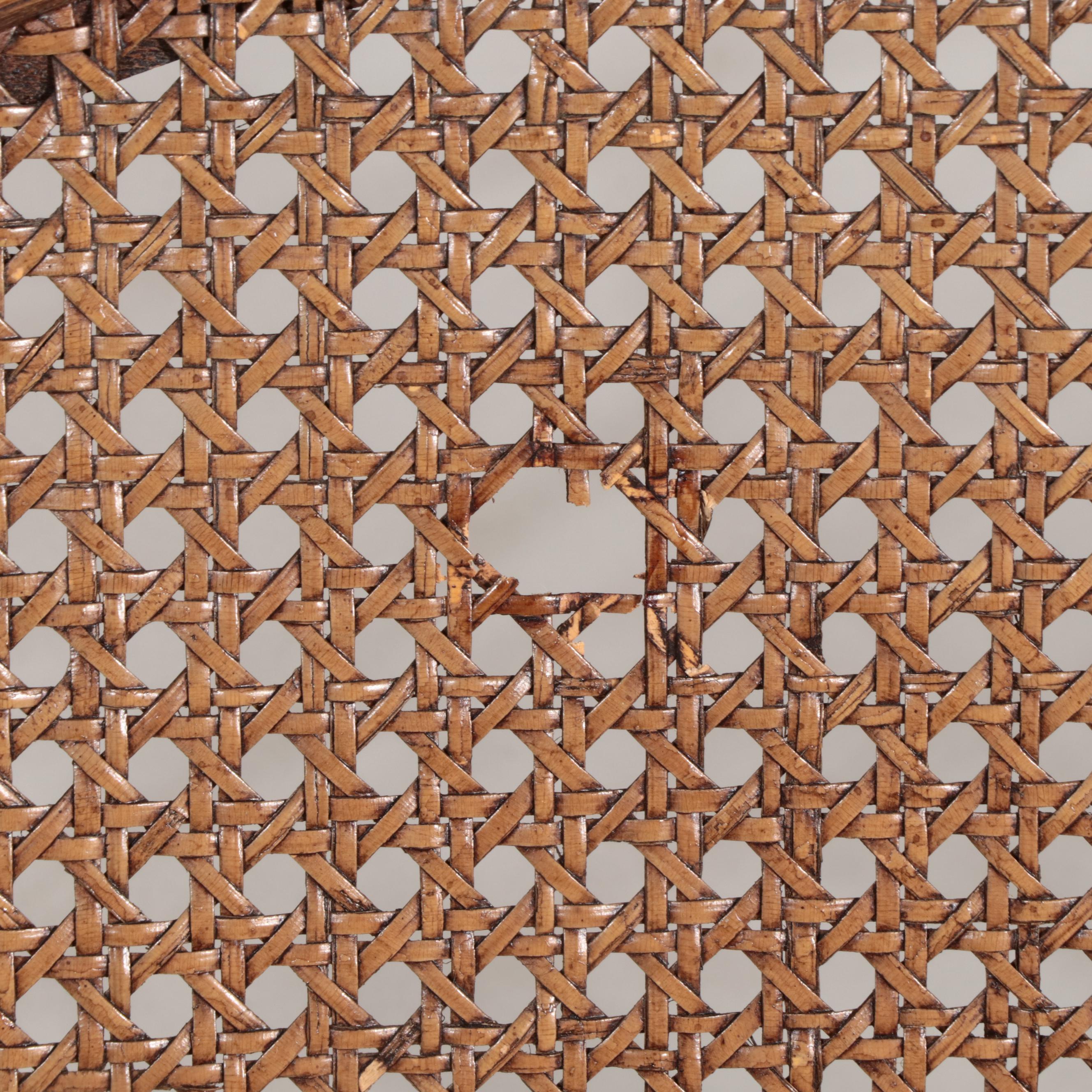 Three Louis XV Style Cherrywood, Caned, and Custom-Upholstered Side Chairs