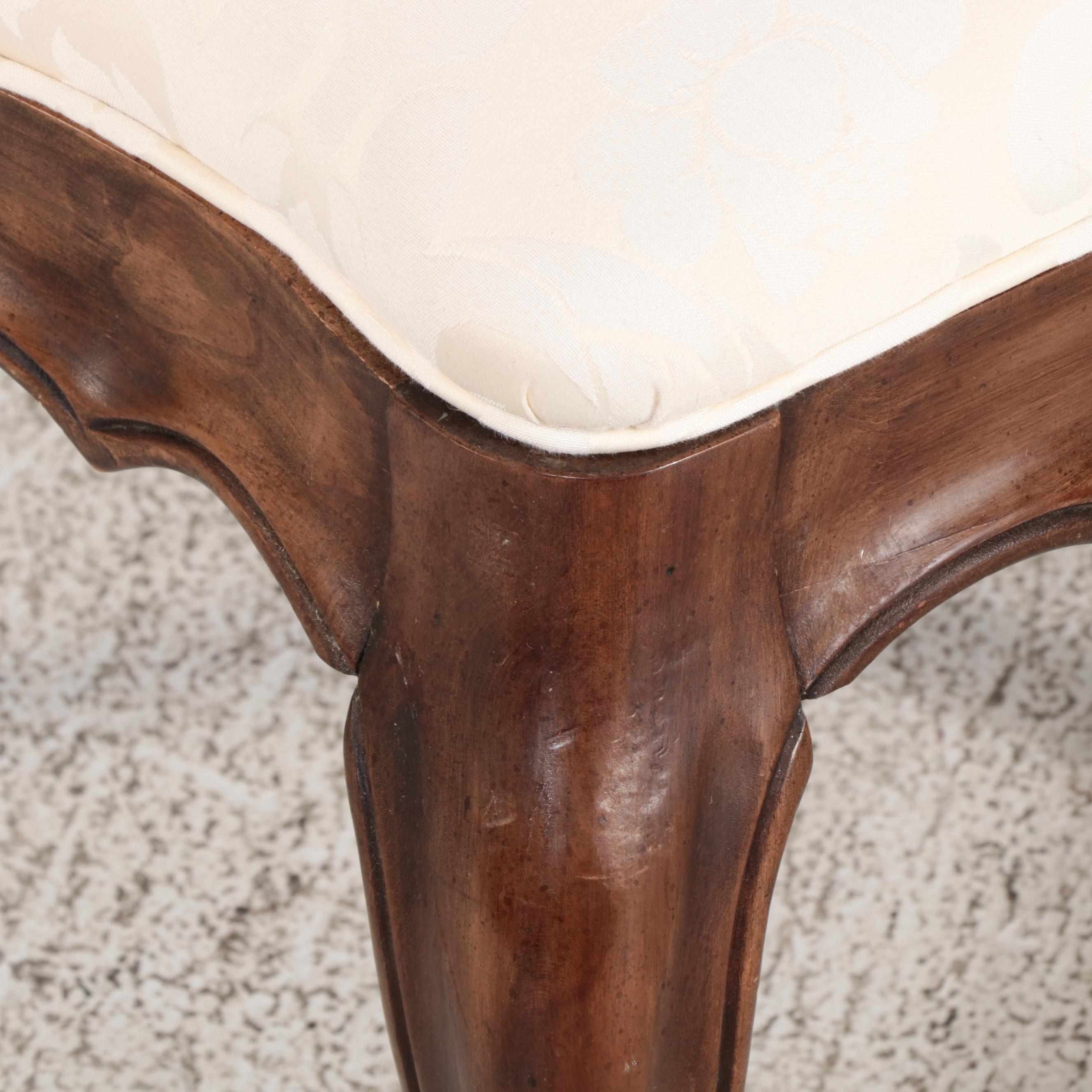 Three Louis XV Style Cherrywood, Caned, and Custom-Upholstered Side Chairs