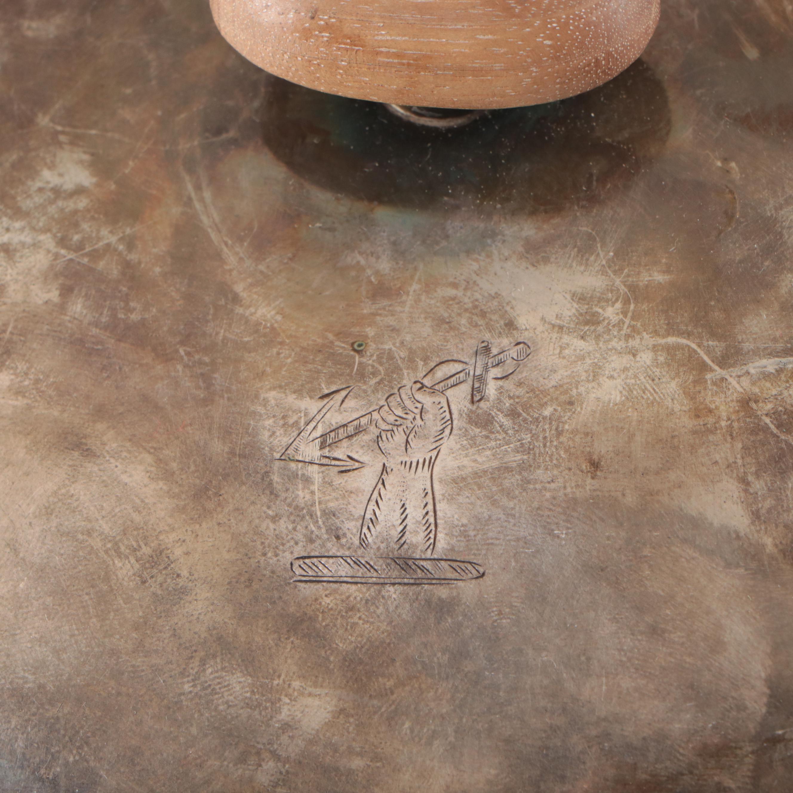 Sheffield Silver Plate Armorial Engraved Crumb Catcher and Centerpiece Bowl