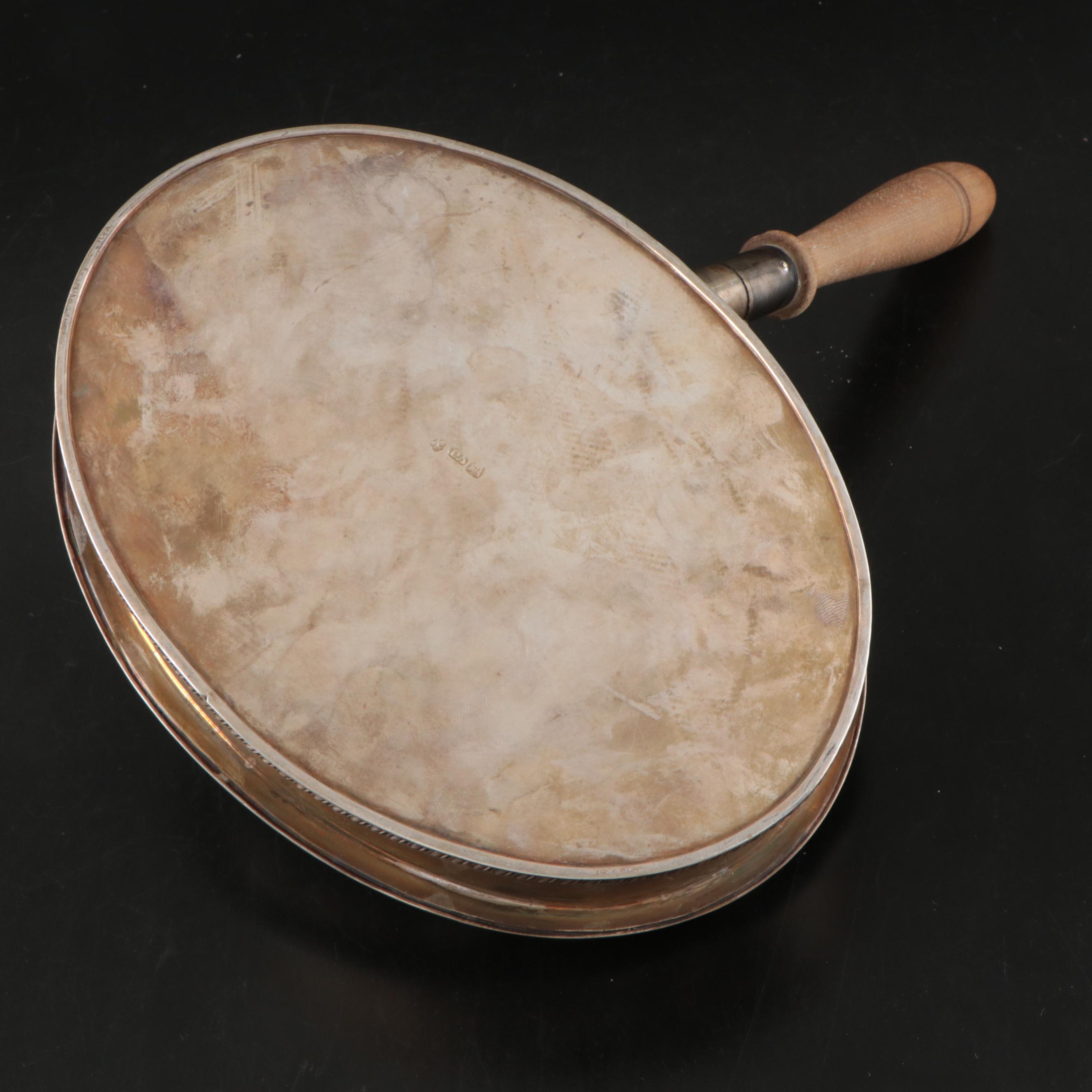 Sheffield Silver Plate Armorial Engraved Crumb Catcher and Centerpiece Bowl