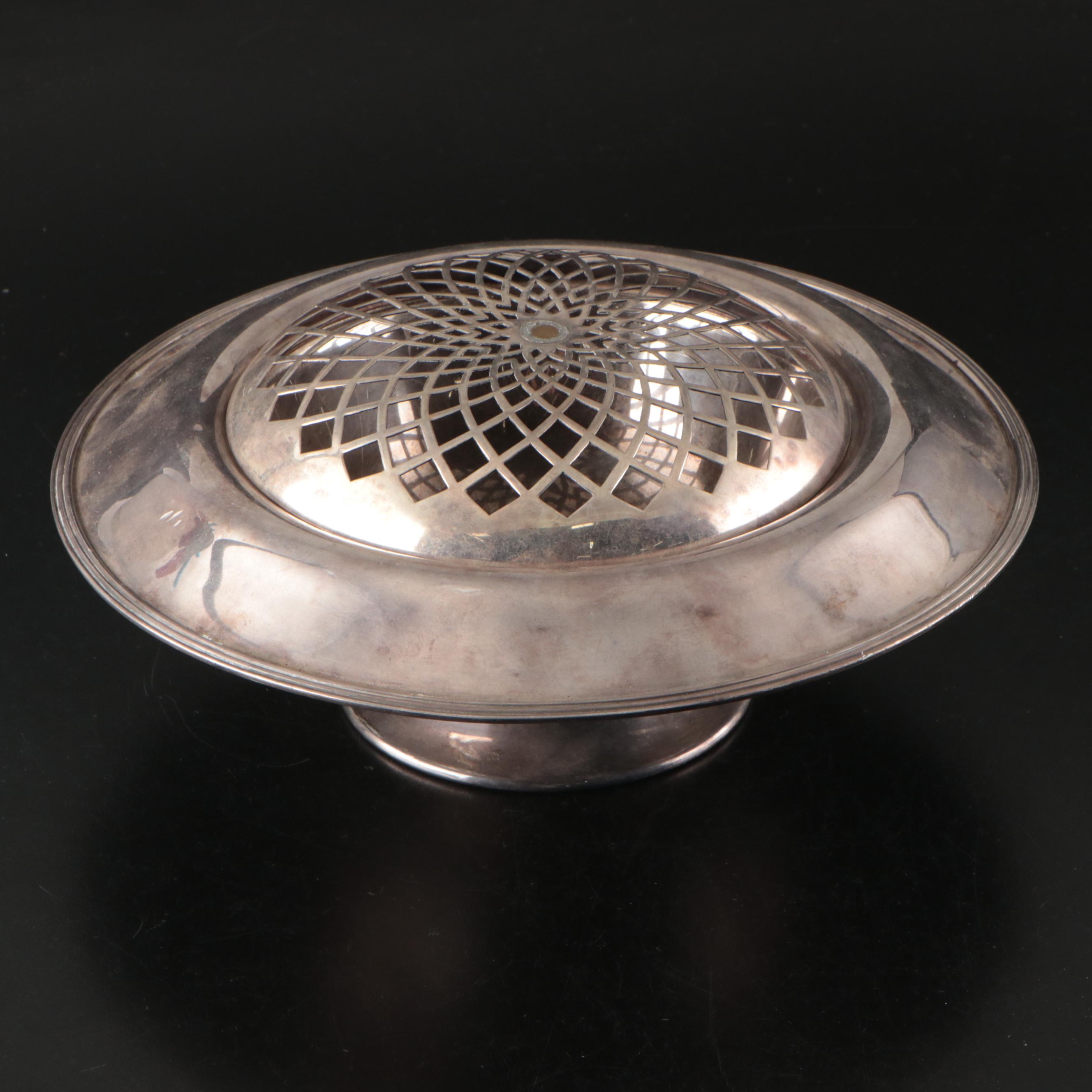 Sheffield Silver Plate Armorial Engraved Crumb Catcher and Centerpiece Bowl