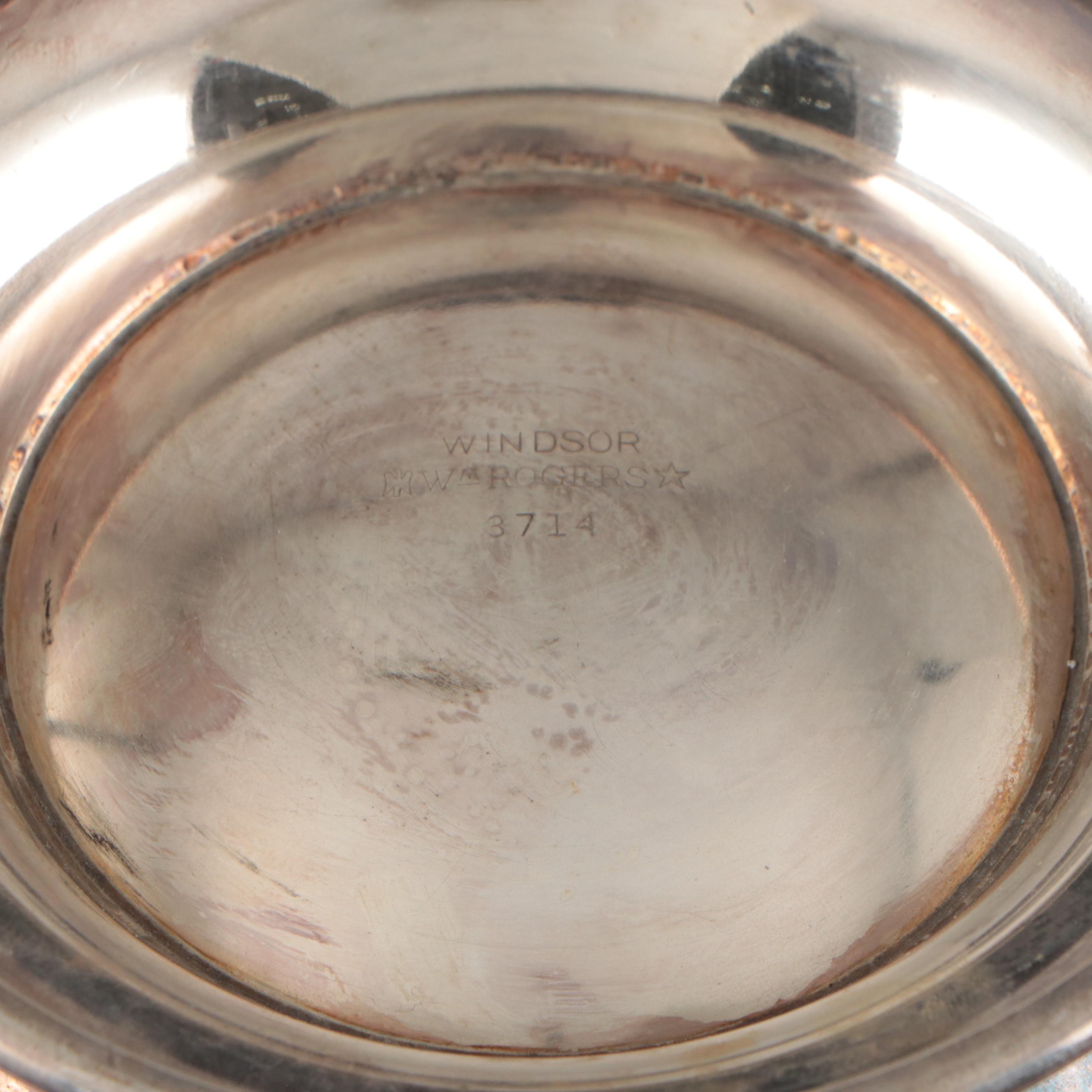 Sheffield Silver Plate Armorial Engraved Crumb Catcher and Centerpiece Bowl