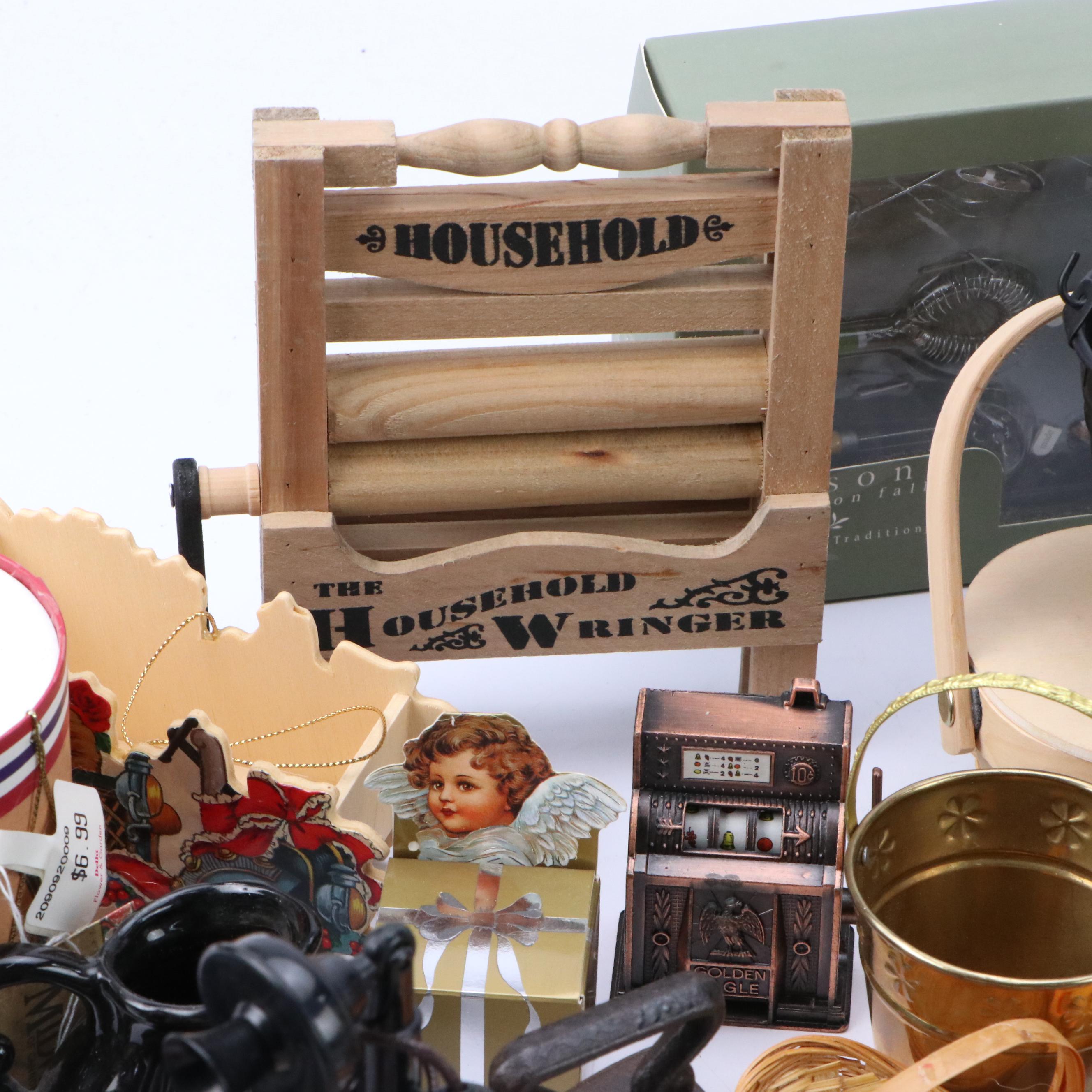 Rotary Phone with Kitchenware and Miniature Doll House Furniture